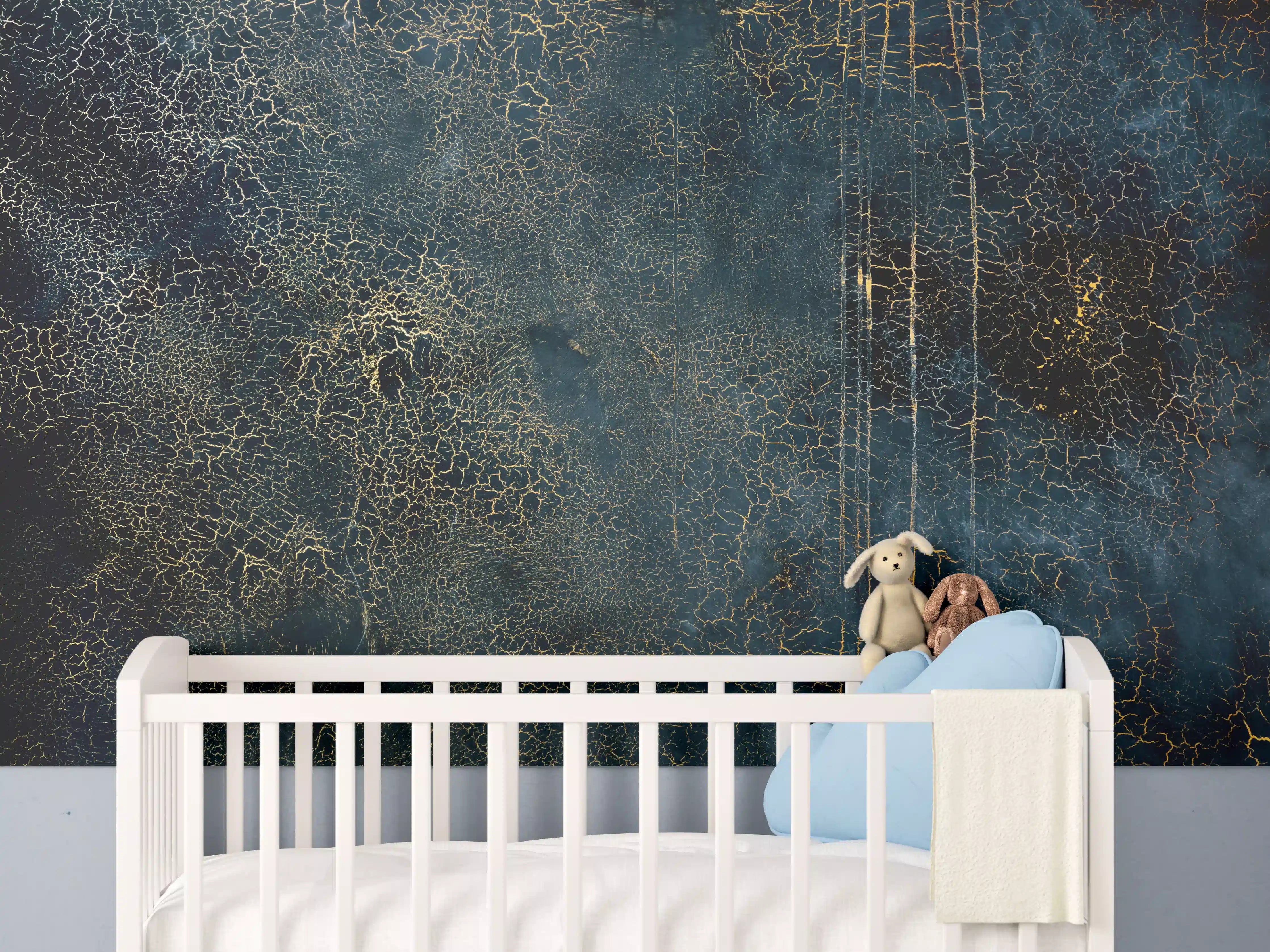 Babyzimmer Wandgestaltung - Edel-Rissige Textur mit Craquelé- Effekt