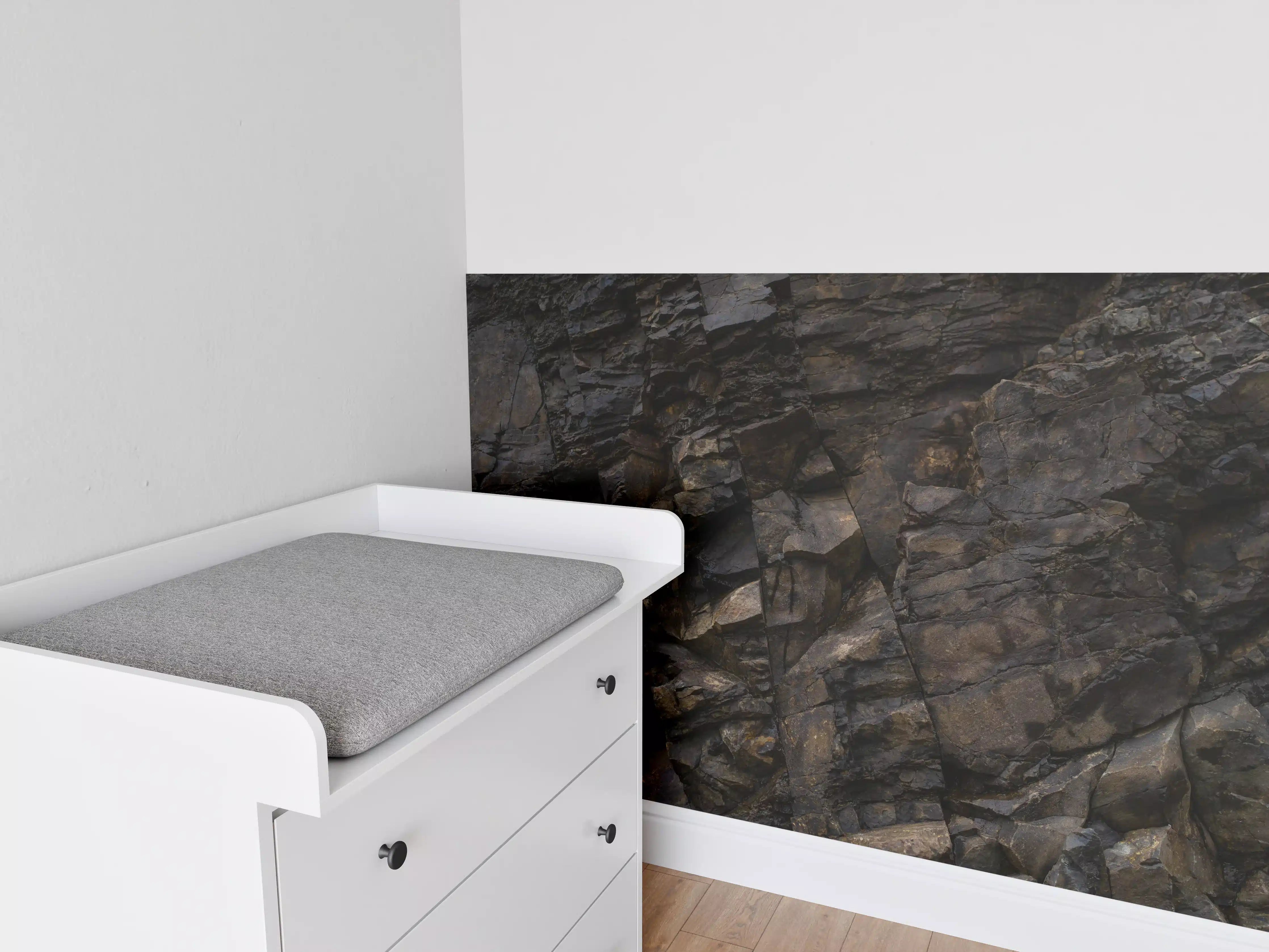 Babyzimmer Wandgestaltung - Edle Dunkle Steintextur