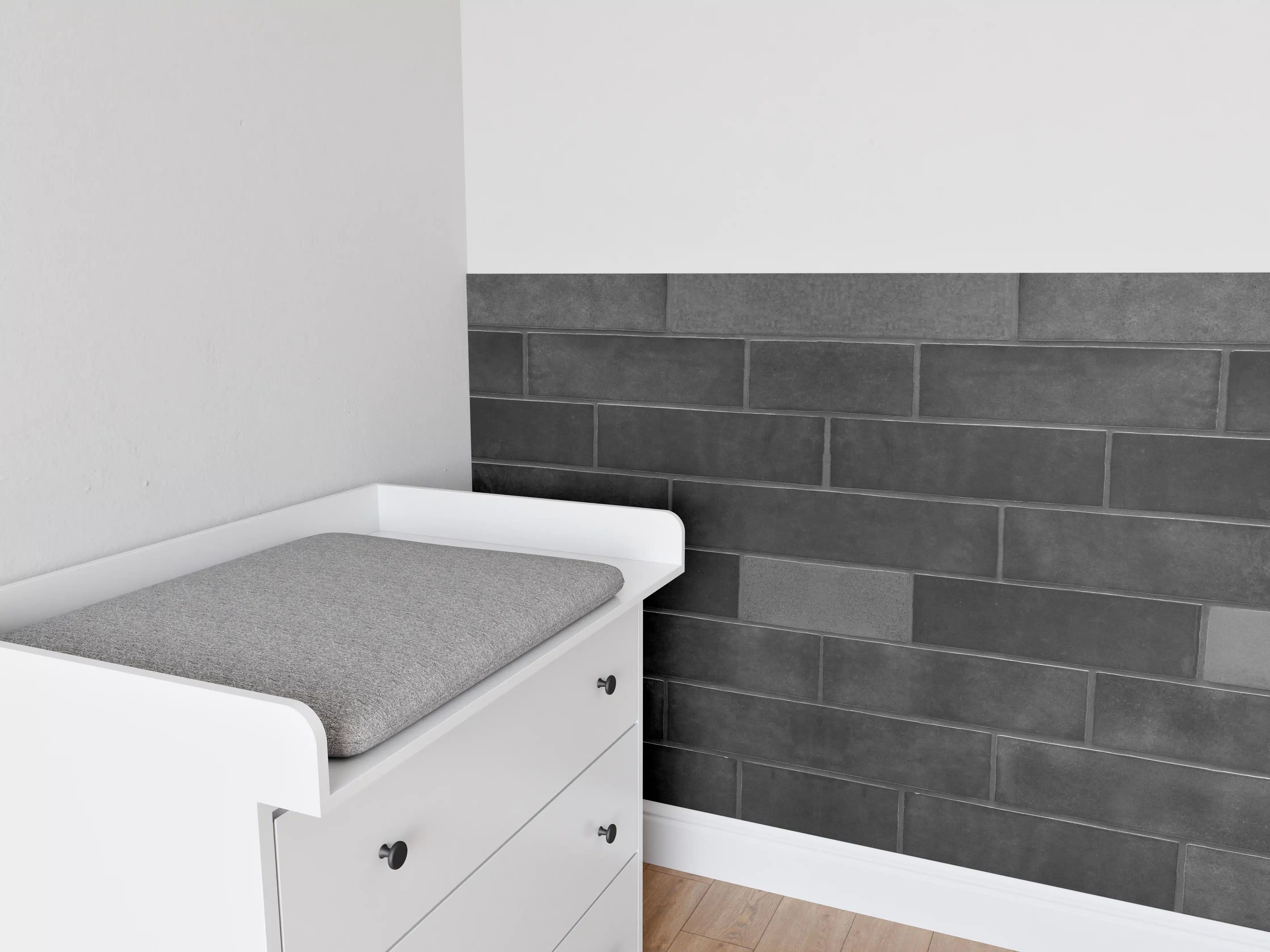 Babyzimmer Wandgestaltung - Edle Schwarze Ziegel