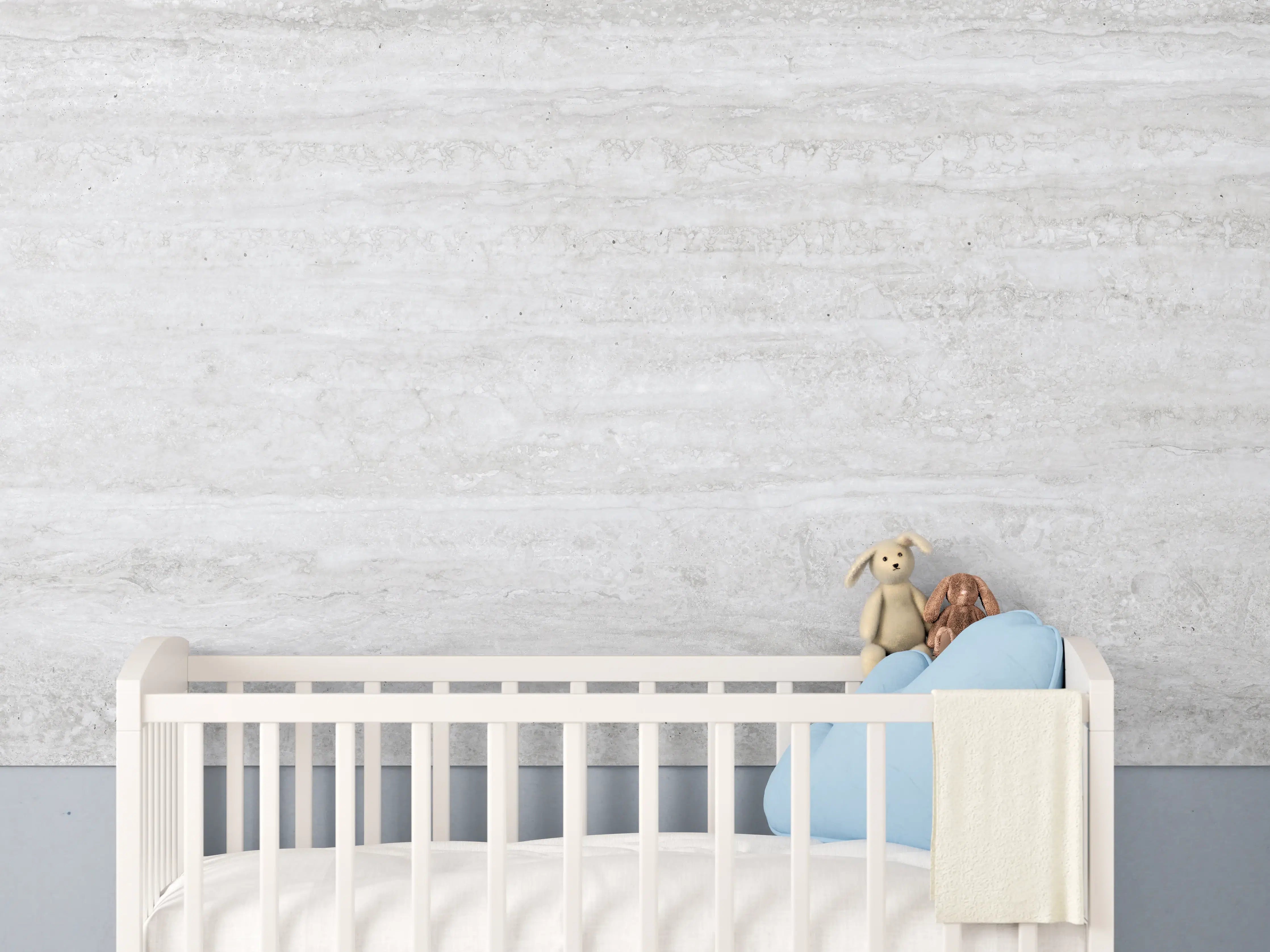 Babyzimmer Wandgestaltung - Edler Kalksteinmarmor