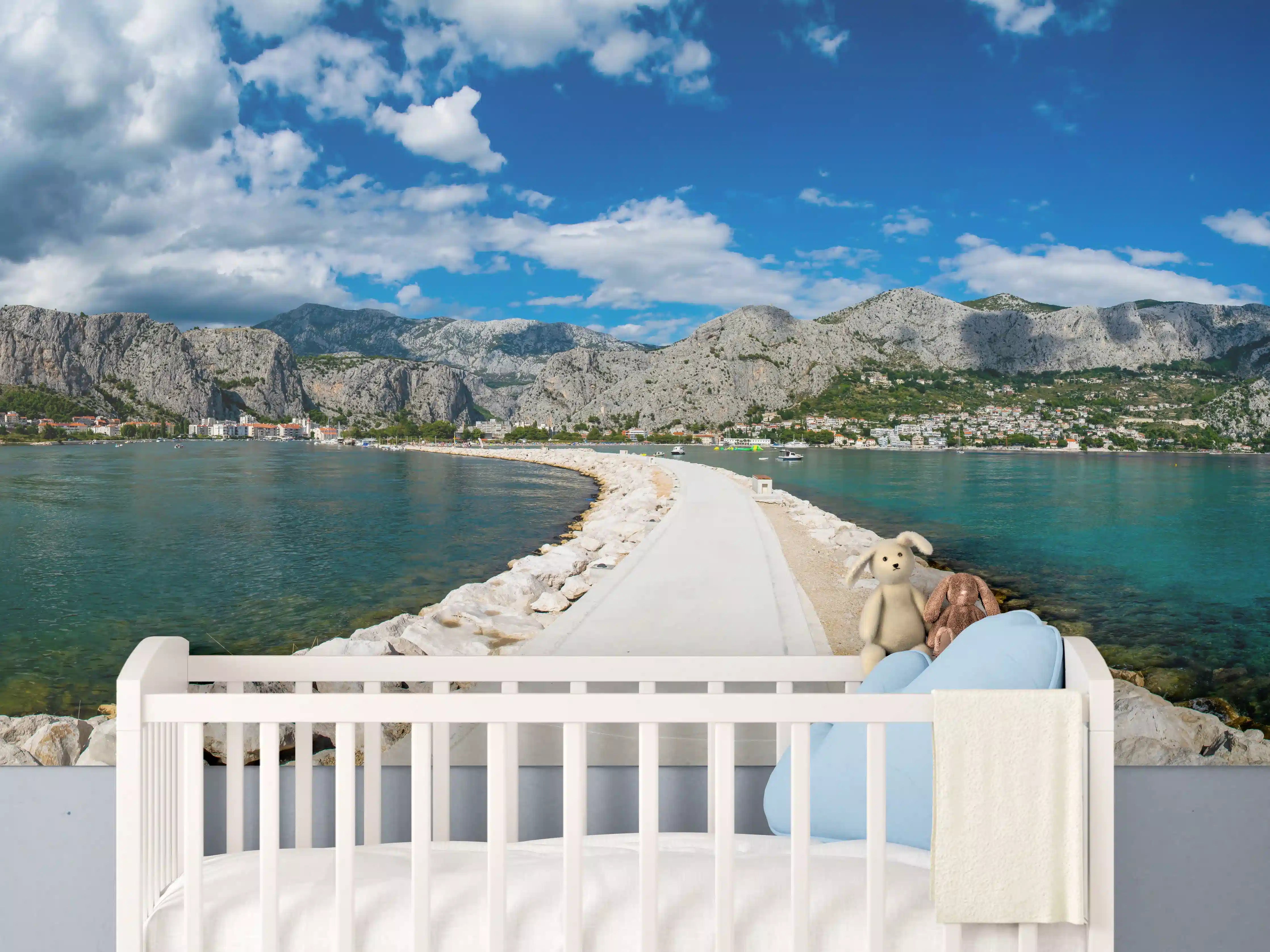 Babyzimmer Wandgestaltung - Ein Panoramabild von Omis - Kroatien