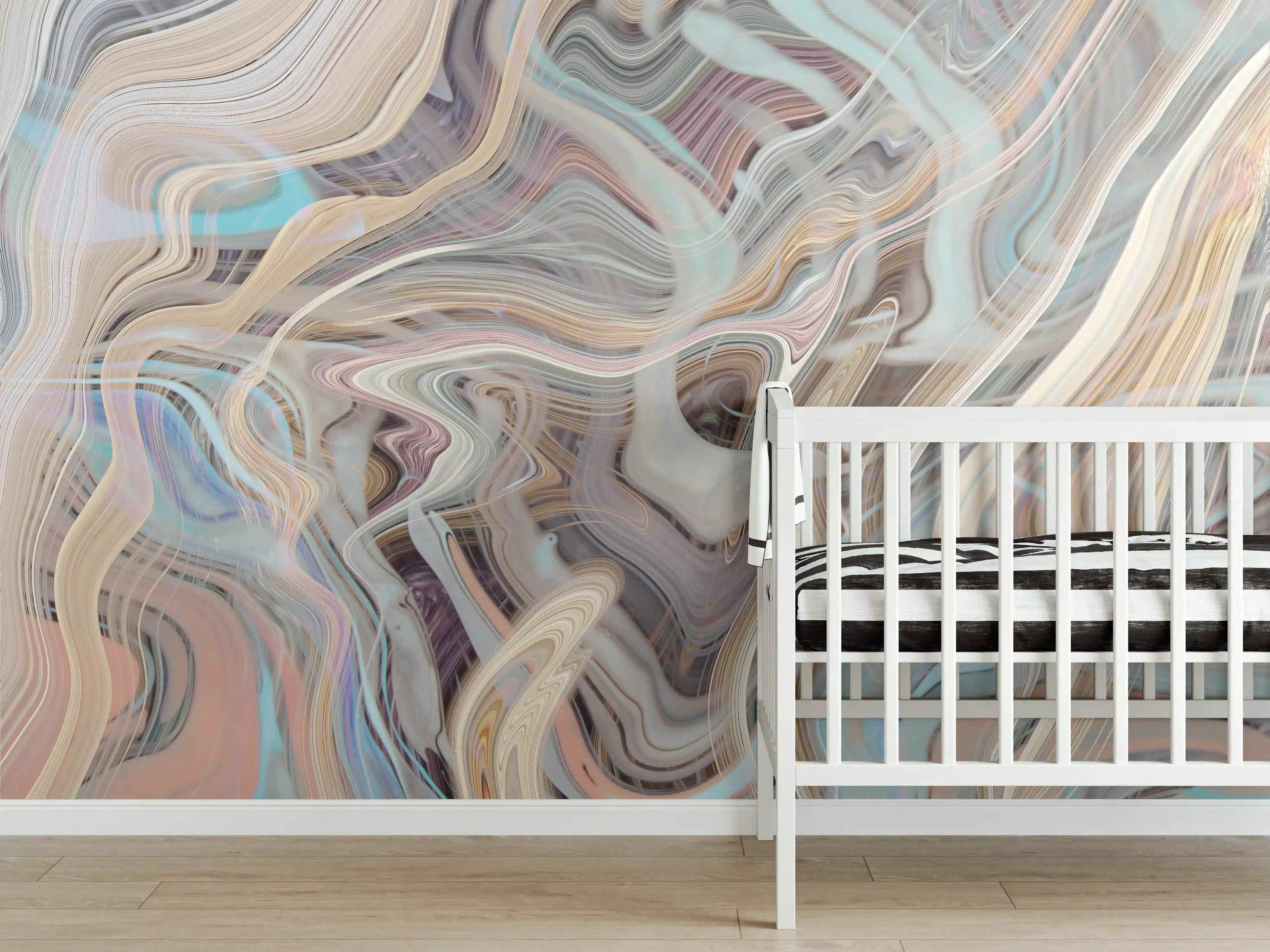 Babyzimmer Wandgestaltung - Ein Strudel aus Marmor