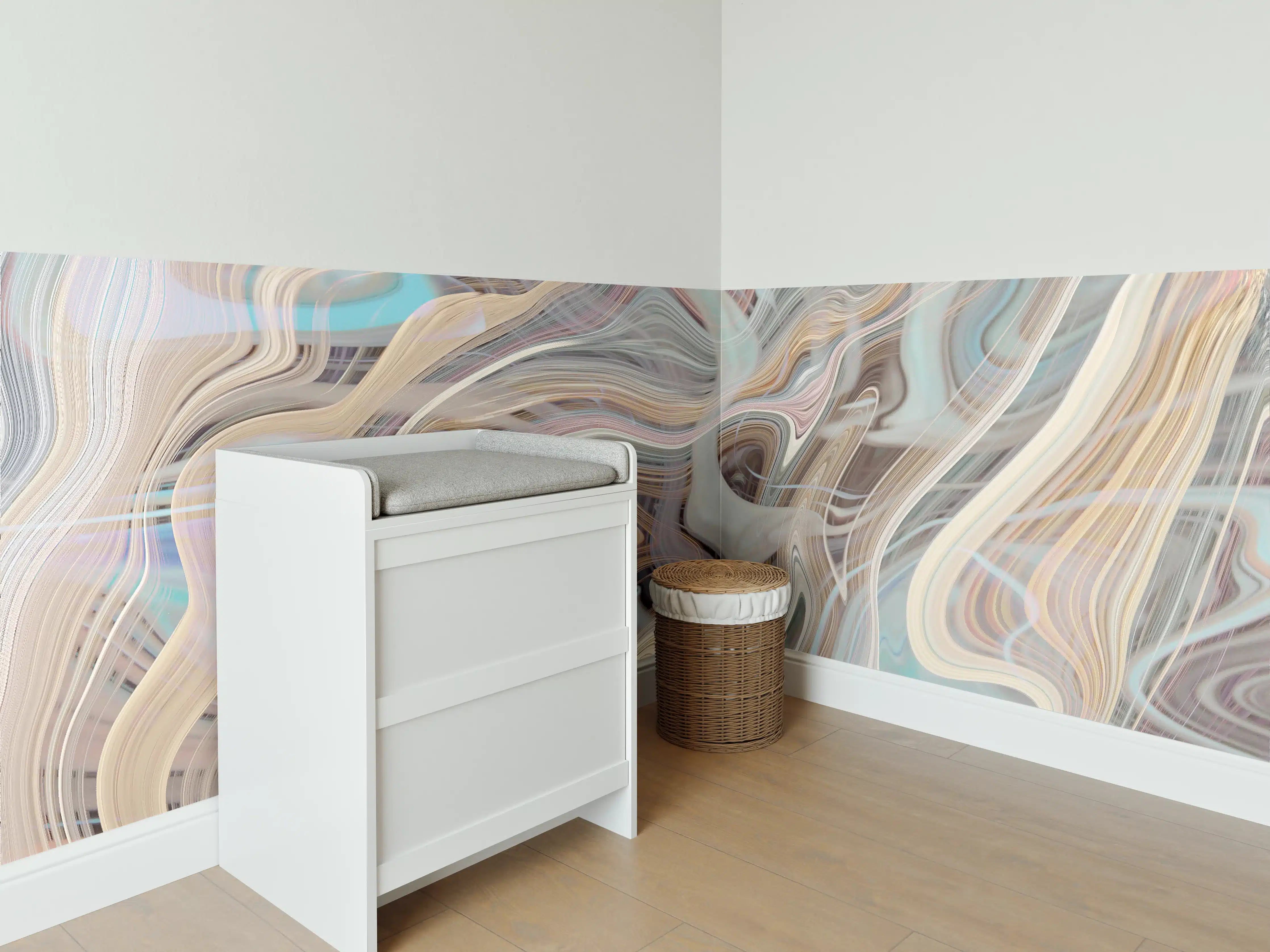 Babyzimmer Wandgestaltung - Ein Strudel aus Marmor