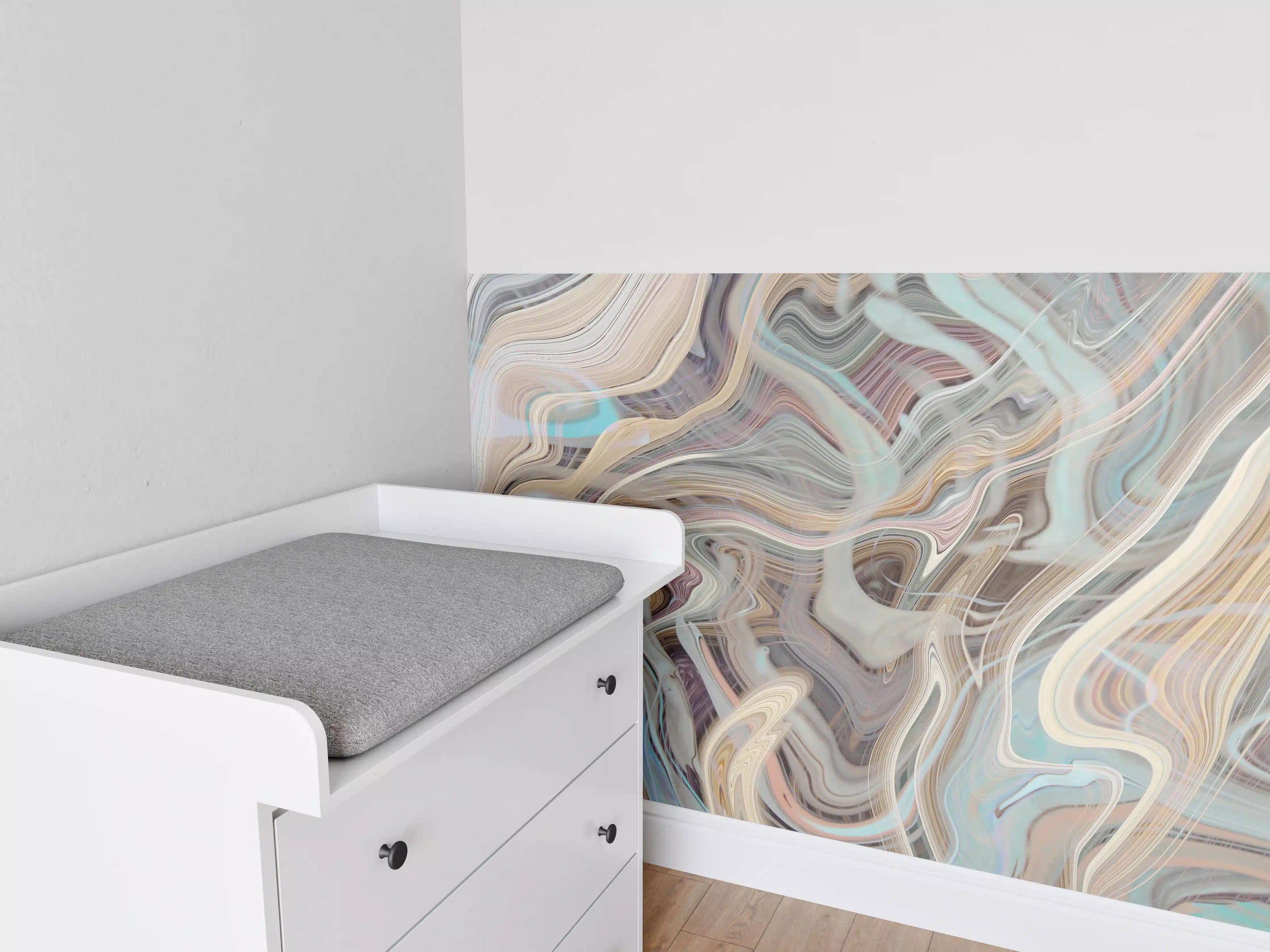 Babyzimmer Wandgestaltung - Ein Strudel aus Marmor