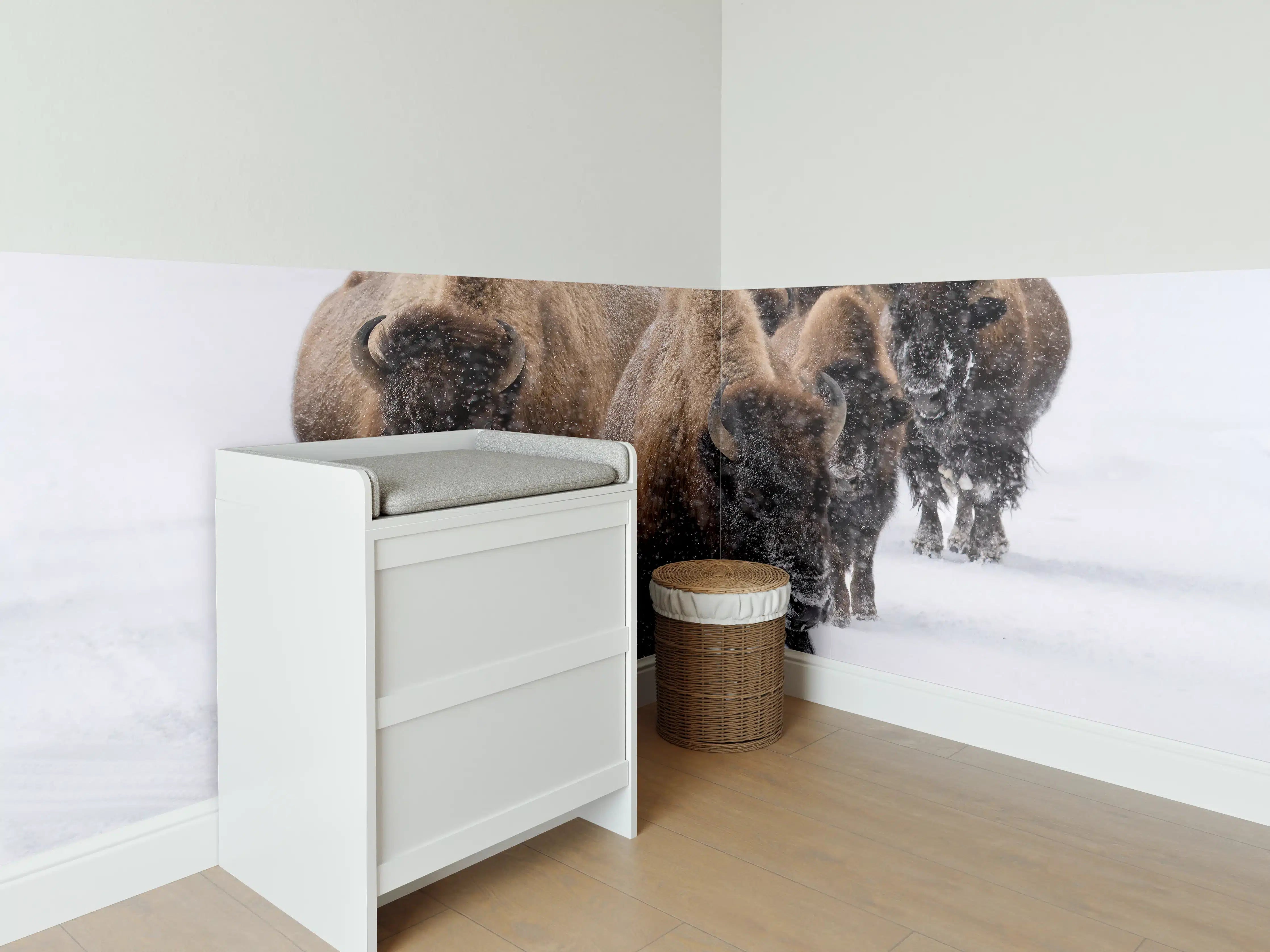 Babyzimmer Wandgestaltung - Eine Bison Herde