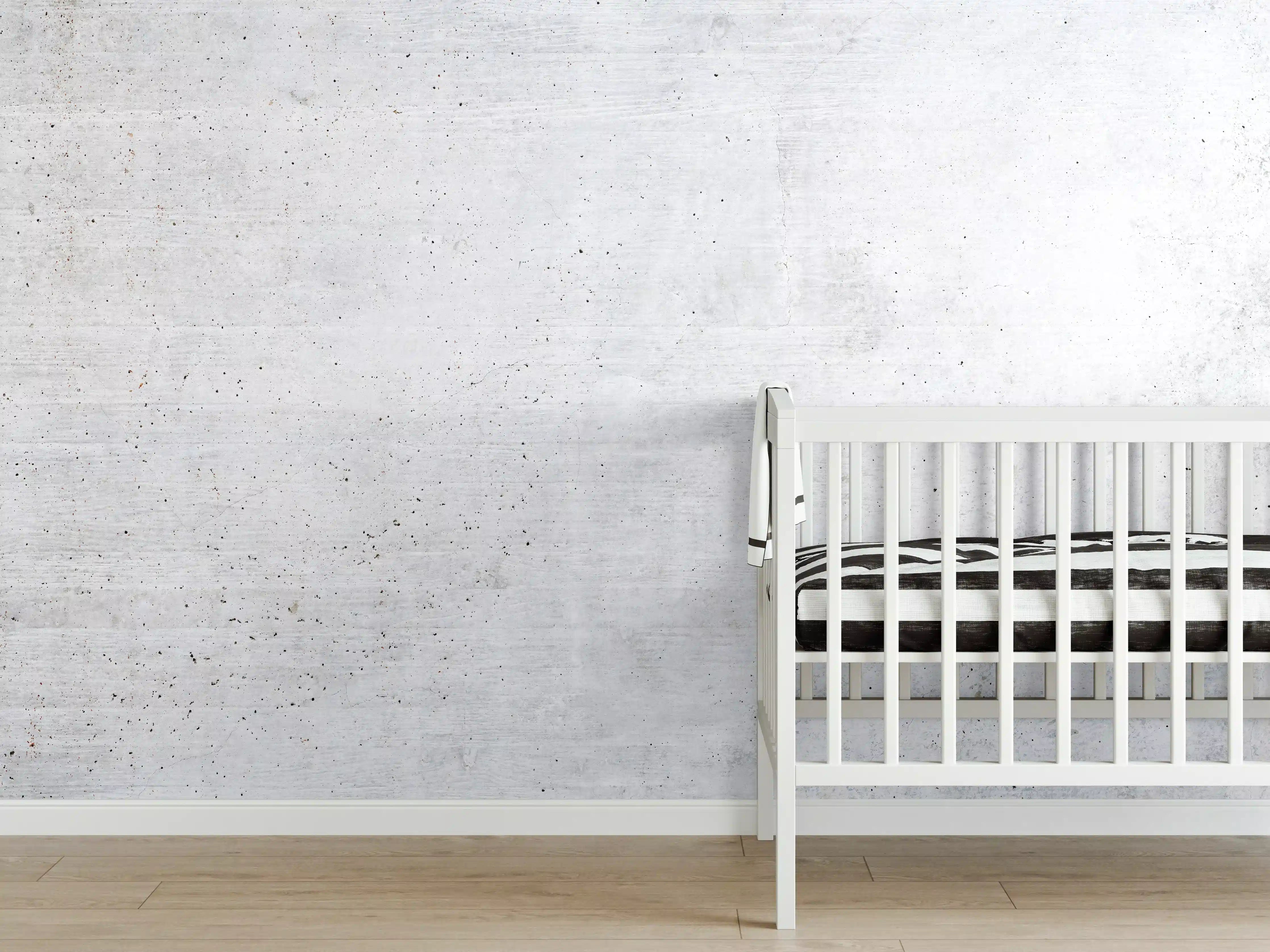 Babyzimmer Wandgestaltung - Einfache Textur einer weißen Wand