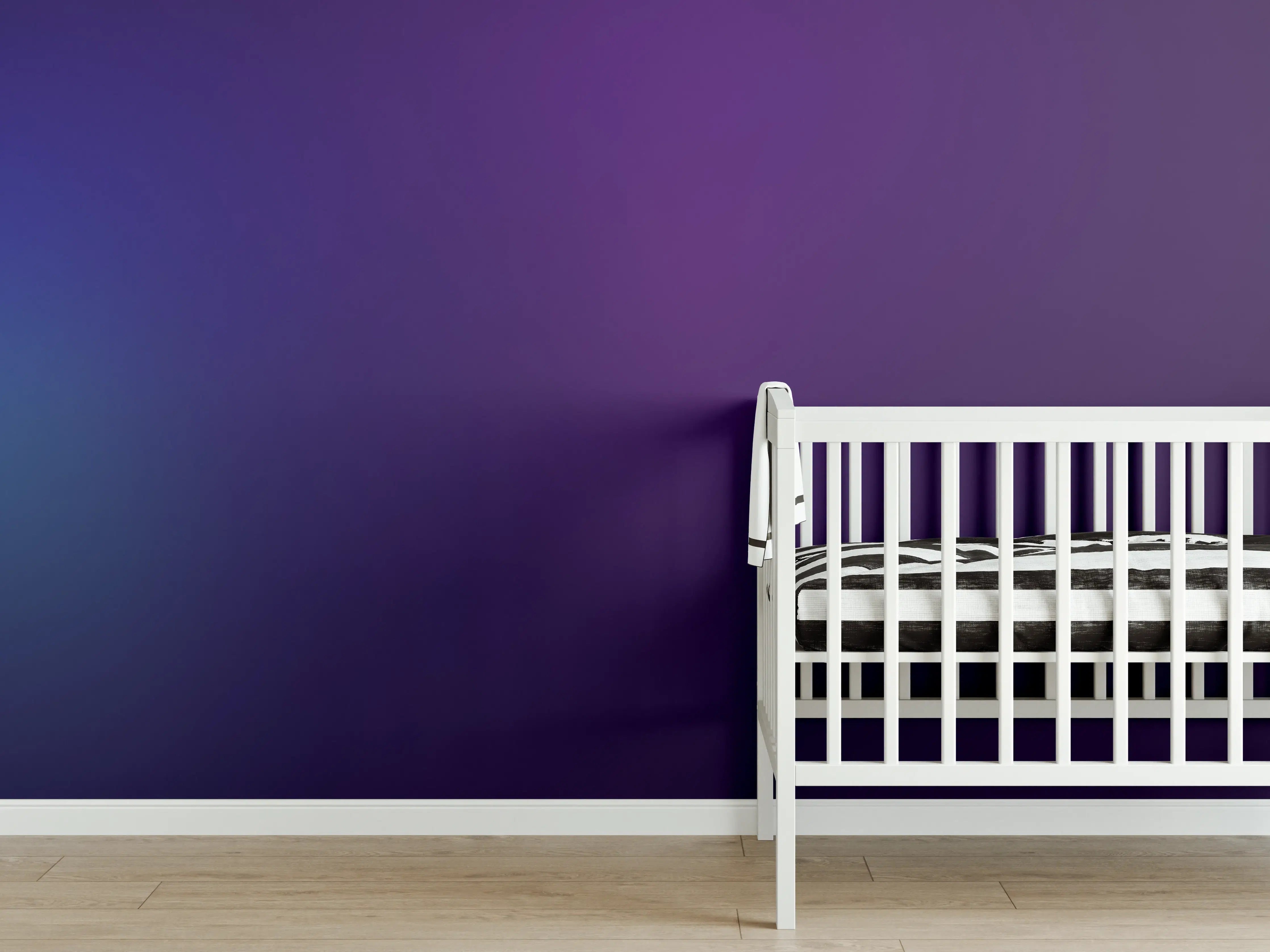 Babyzimmer Wandgestaltung - Einfaches Blaumuster