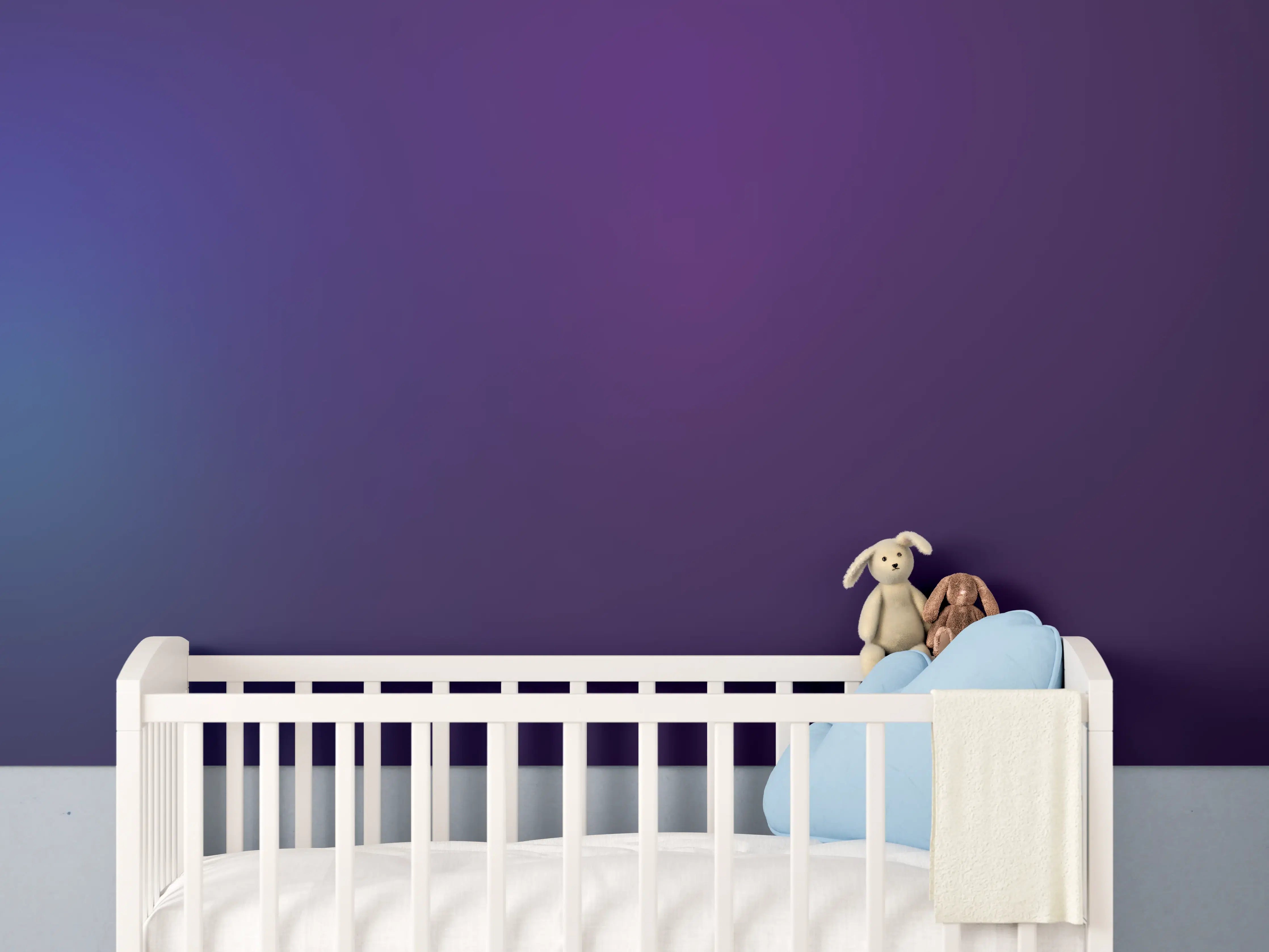 Babyzimmer Wandgestaltung - Einfaches Blaumuster