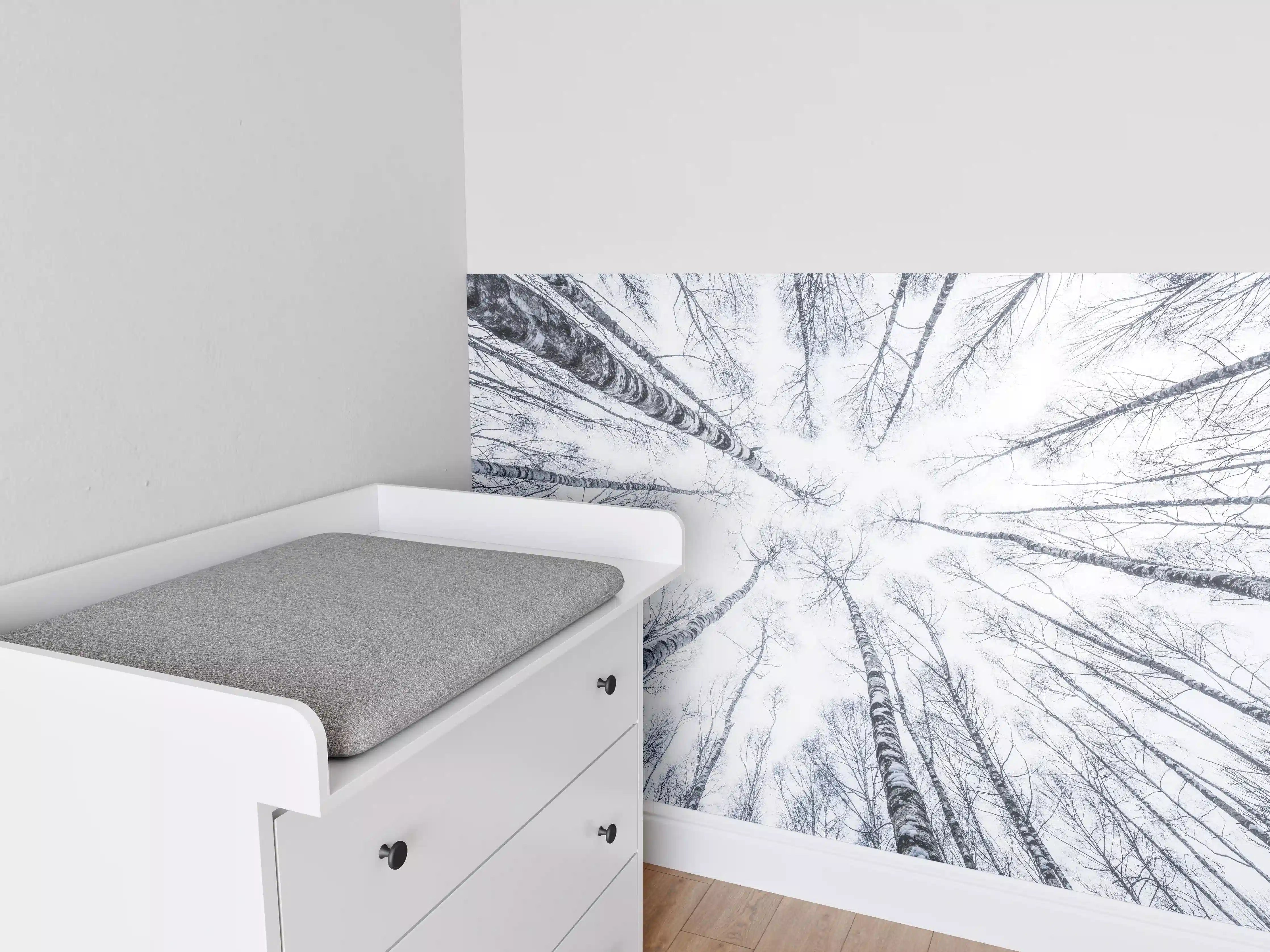 Babyzimmer Wandgestaltung - Eisiger Wald im Winter