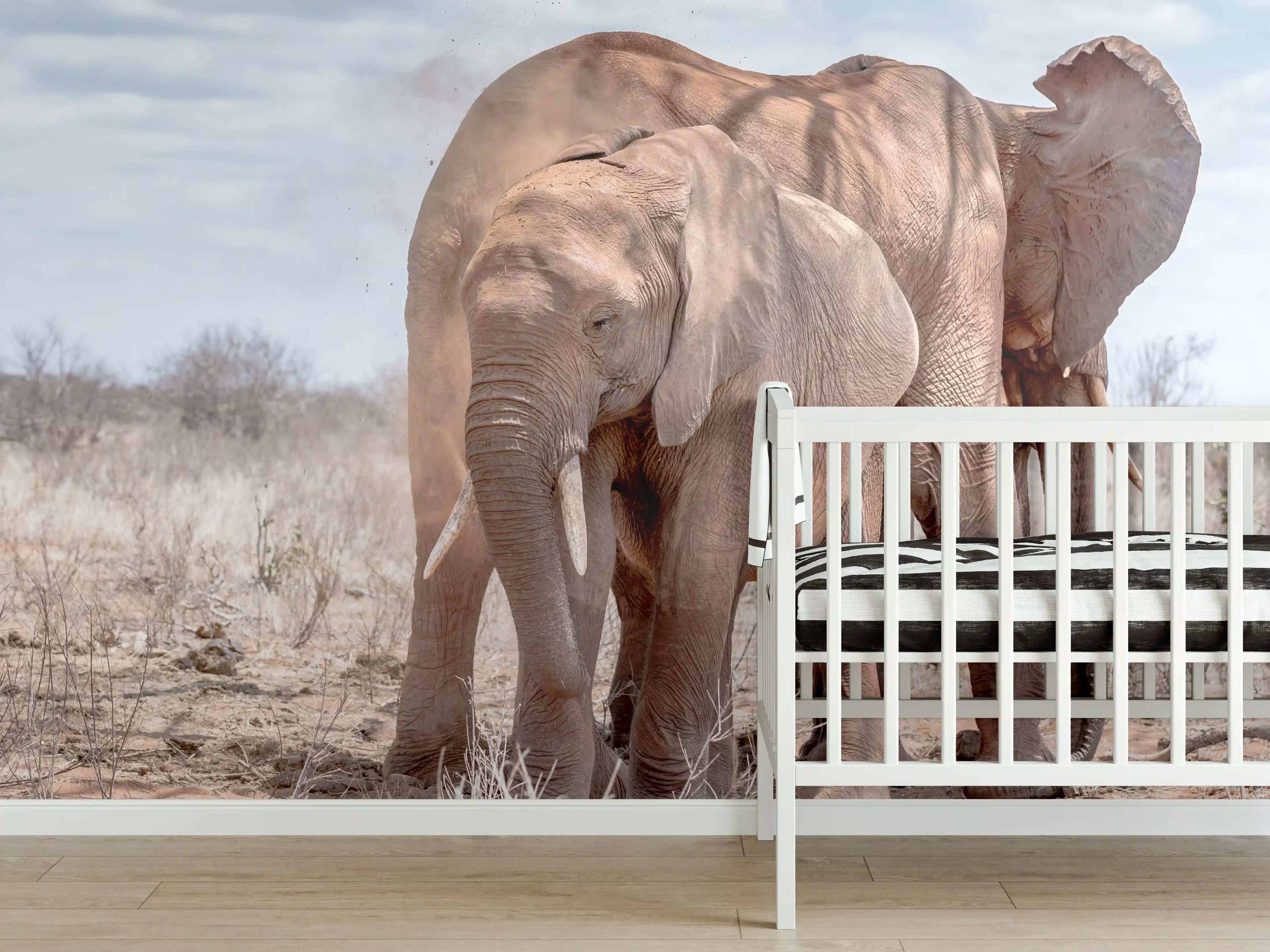 Babyzimmer Wandgestaltung - Elefanten von Tsavo