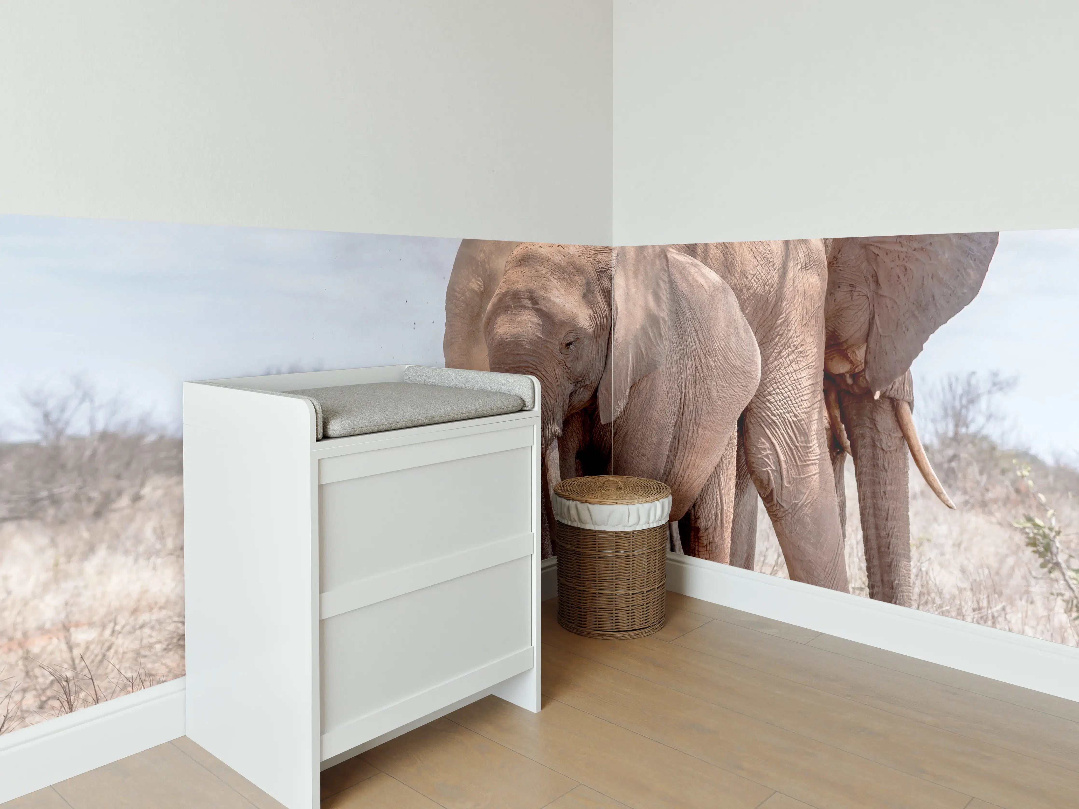 Babyzimmer Wandgestaltung - Elefanten von Tsavo