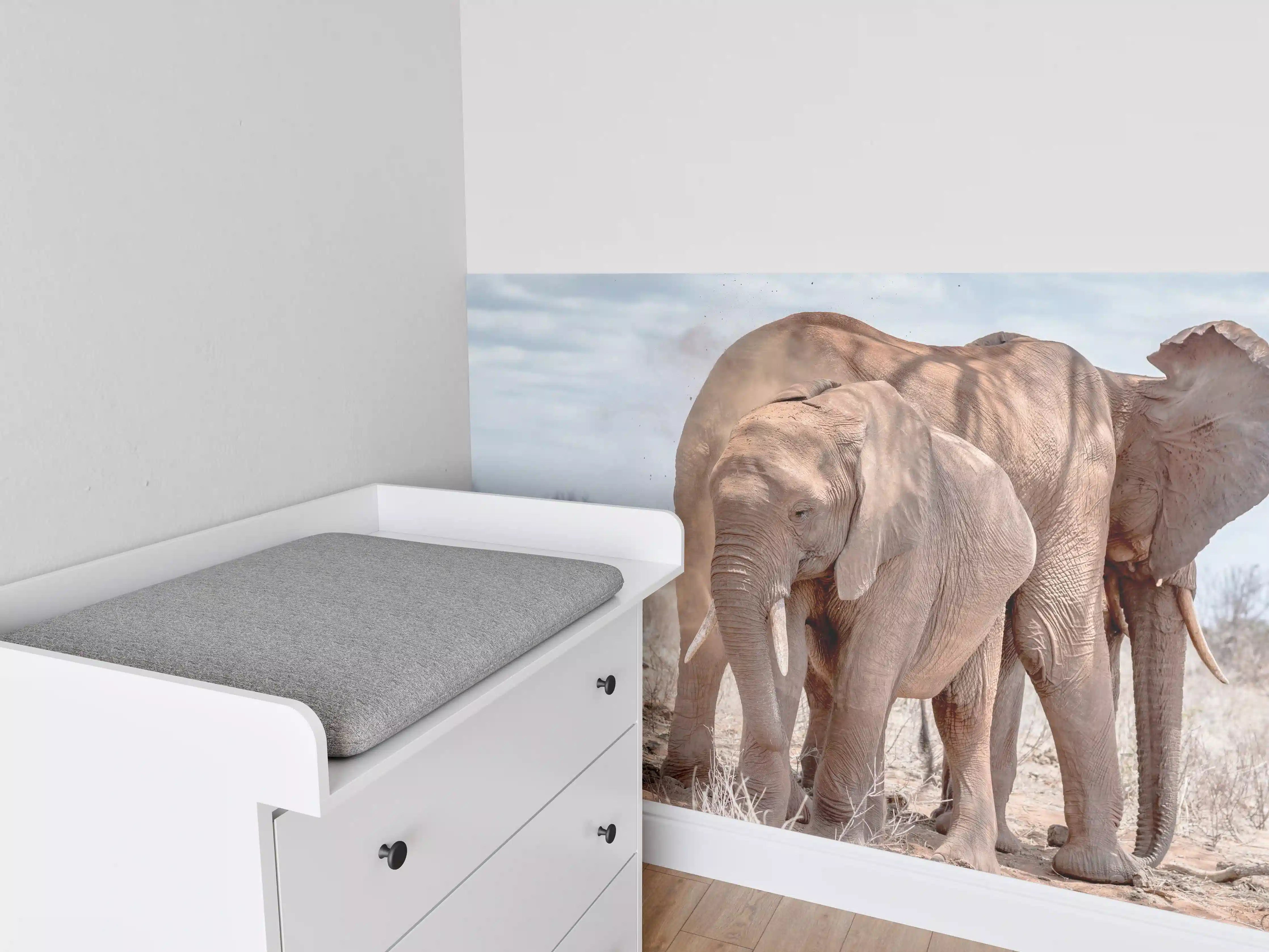 Babyzimmer Wandgestaltung - Elefanten von Tsavo