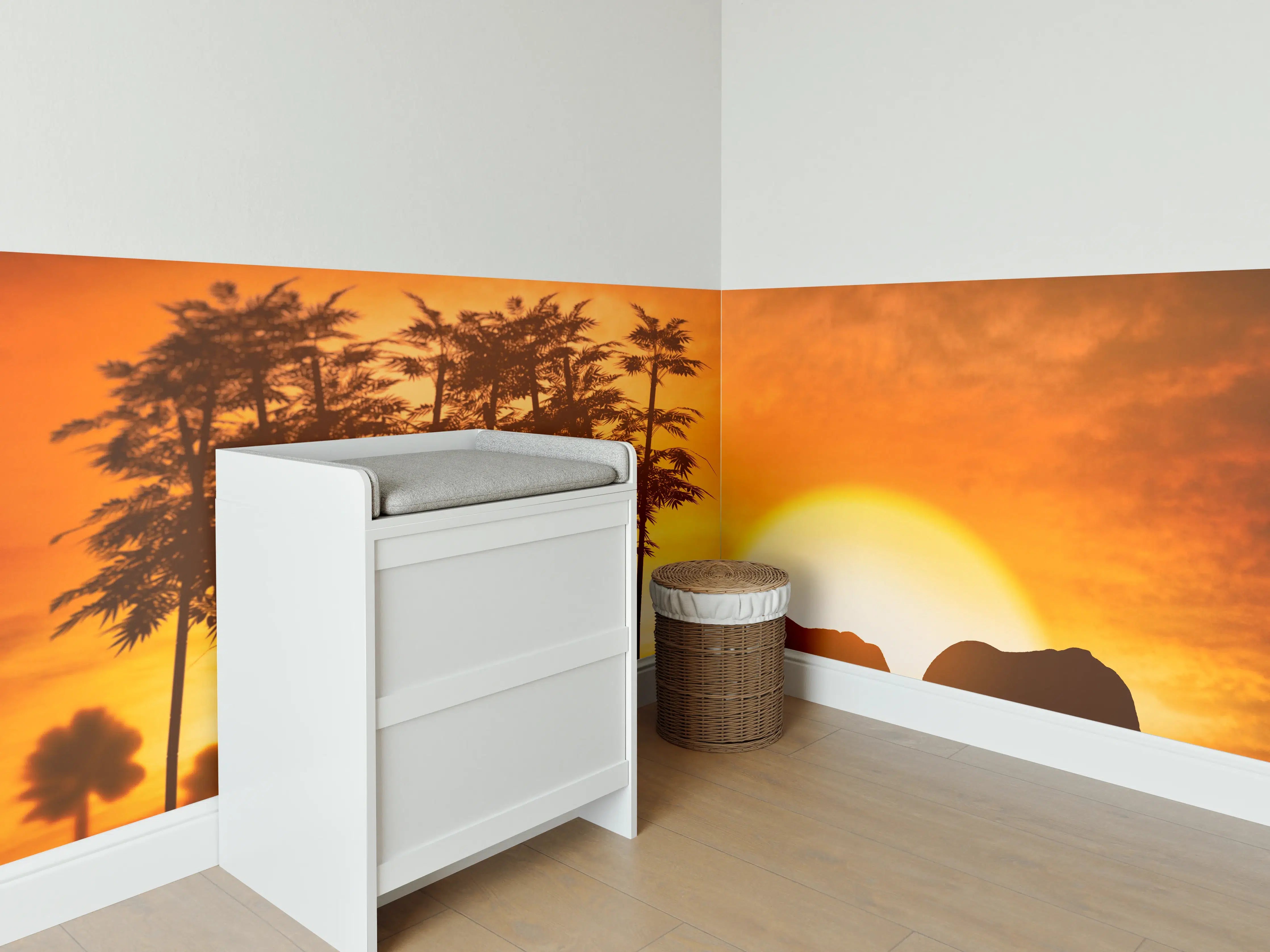 Babyzimmer Wandgestaltung - Elefantenfamilie