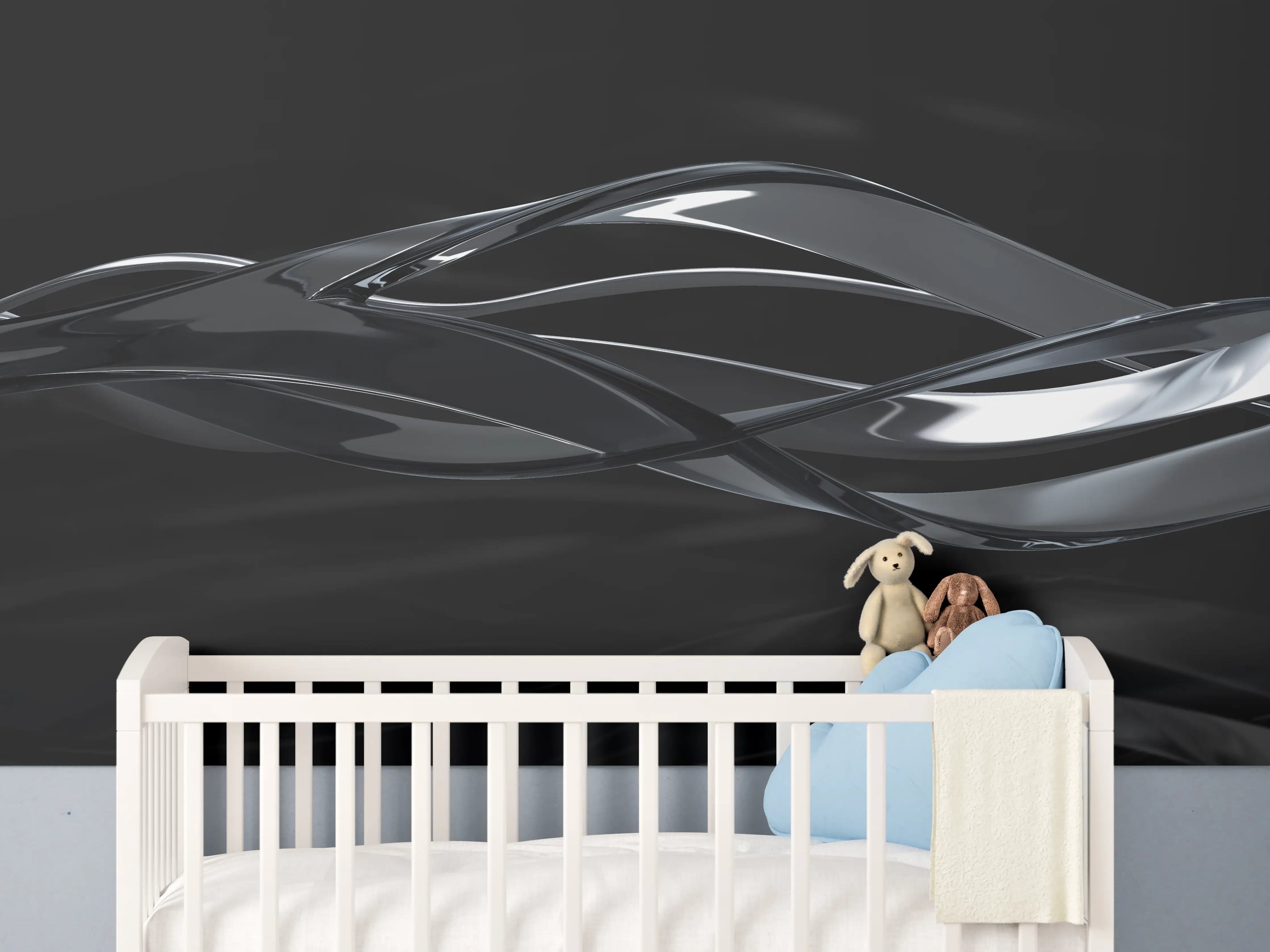 Babyzimmer Wandgestaltung - Elegant fließende Bewegung