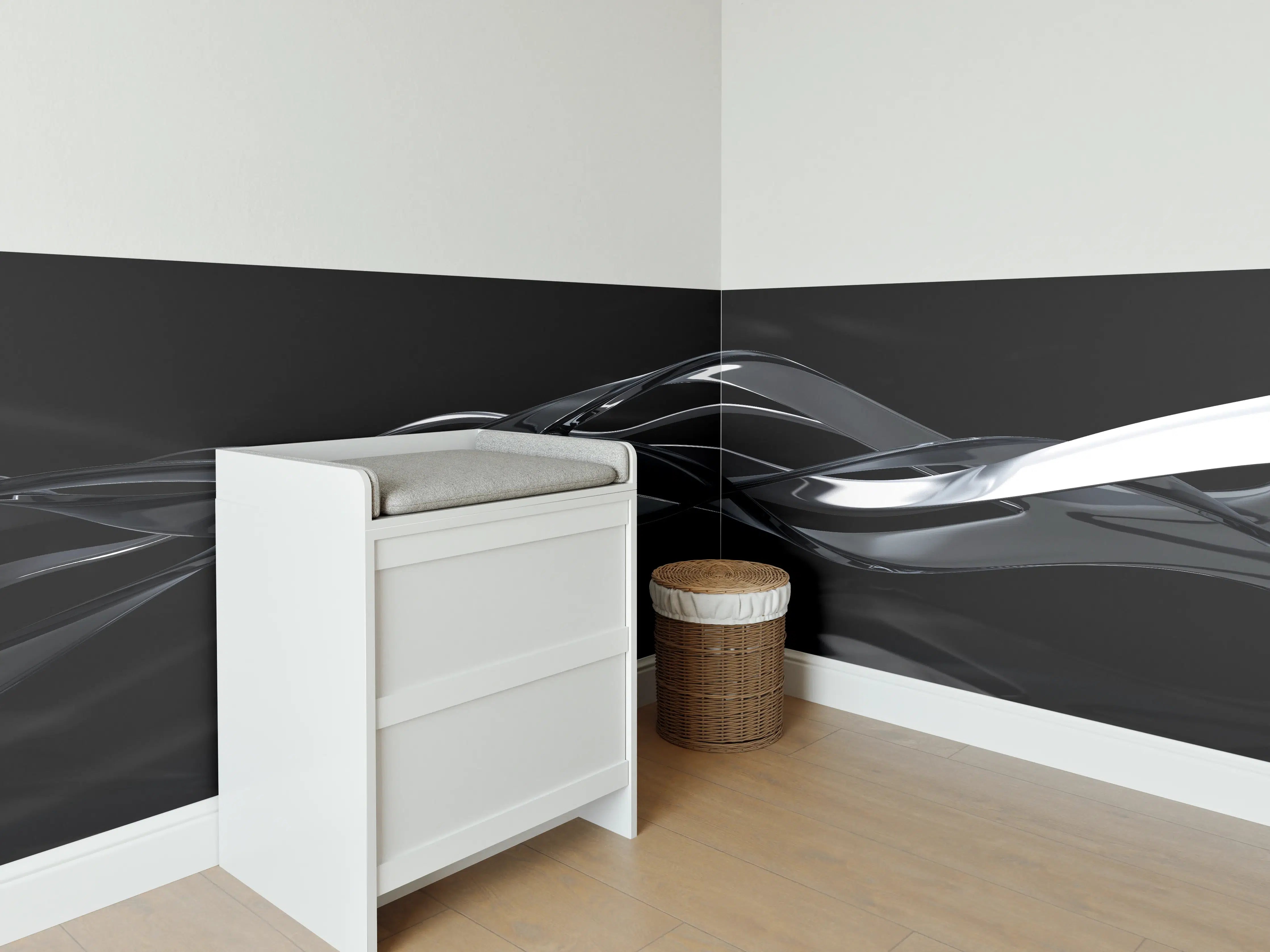 Babyzimmer Wandgestaltung - Elegant fließende Bewegung
