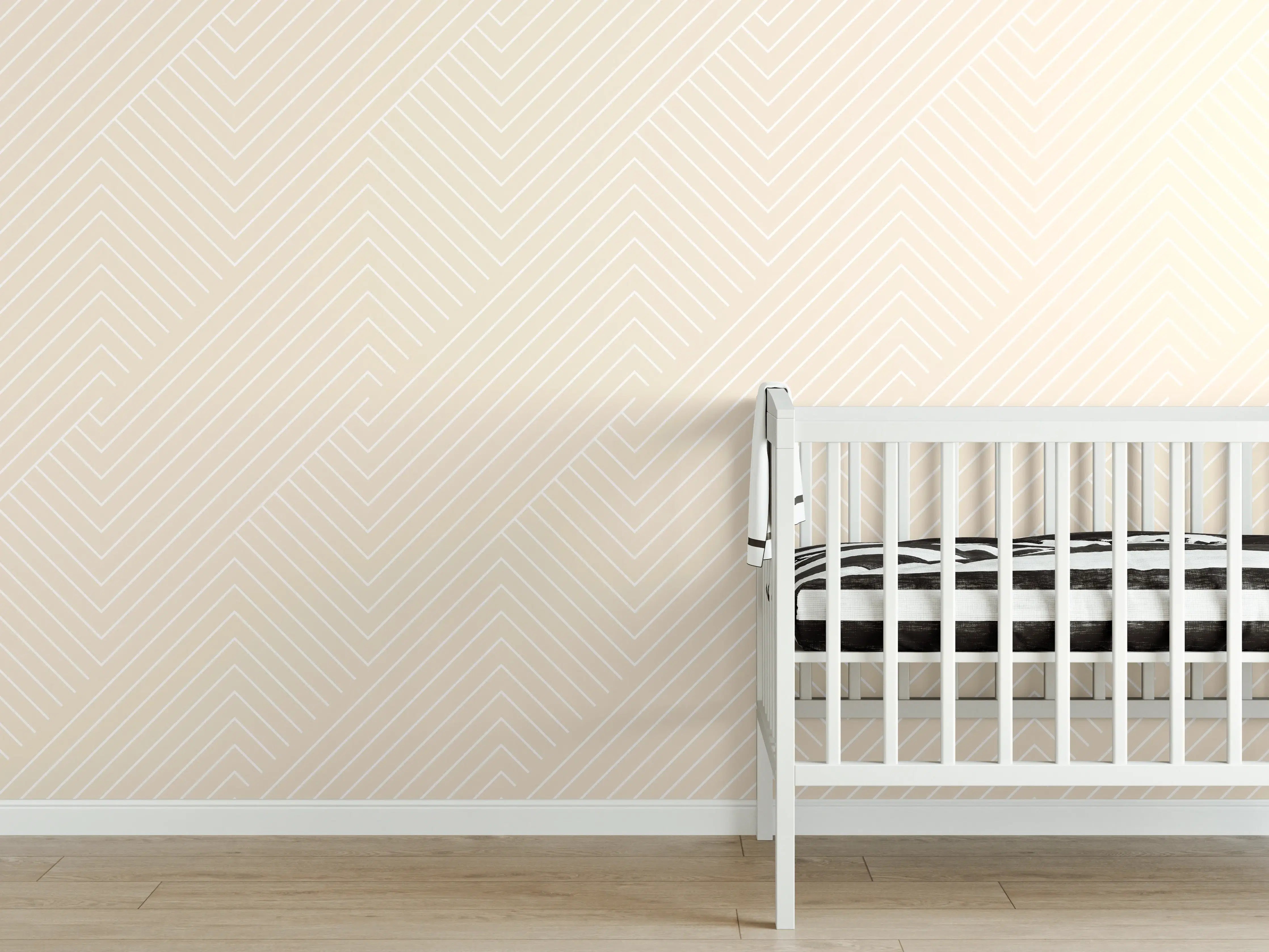 Babyzimmer Wandgestaltung - Elegant geometrische Crema-Textur