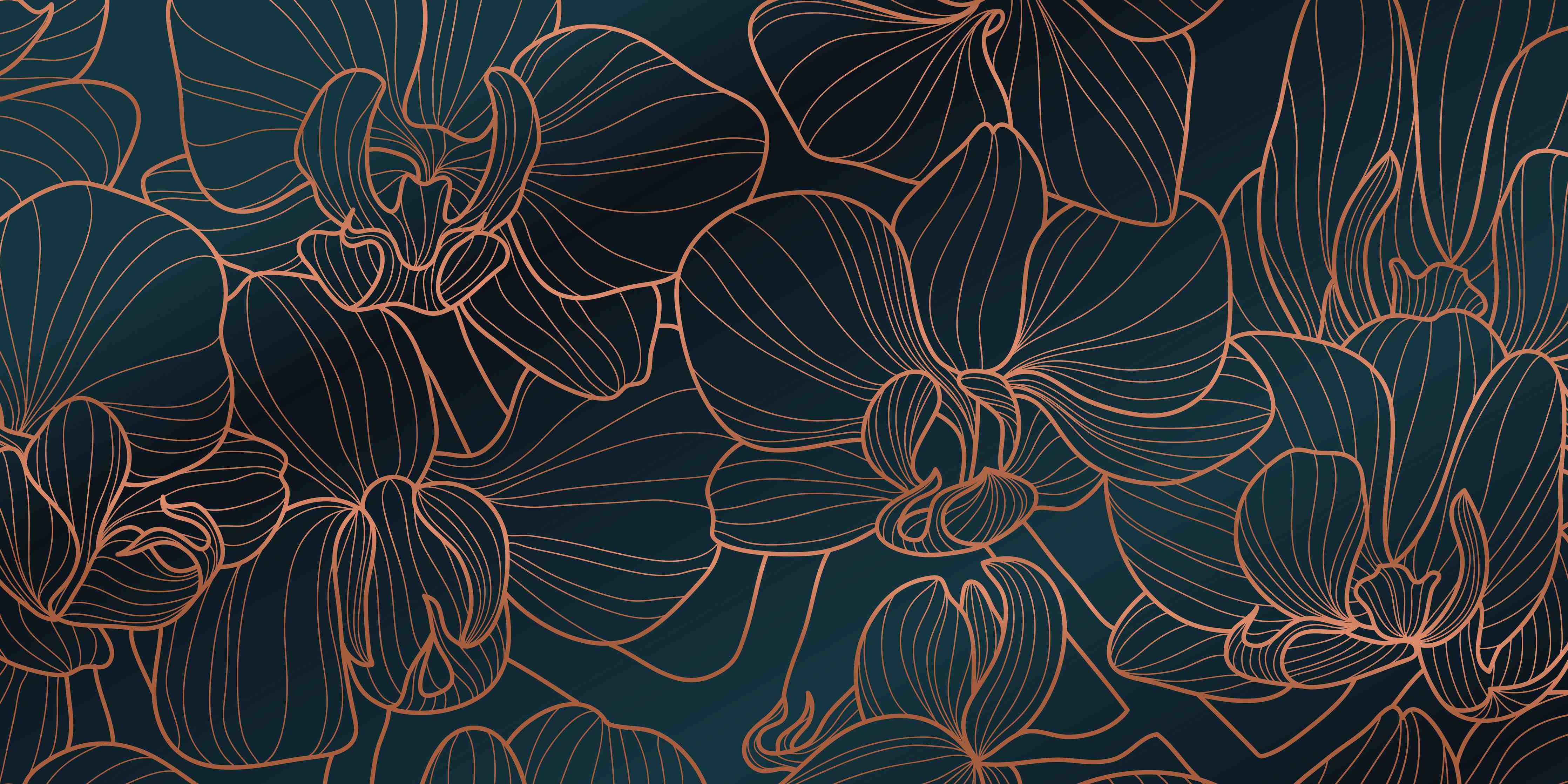 Babyzimmer Wandgestaltung-Elegante Blumenlinien in Dunkelblau