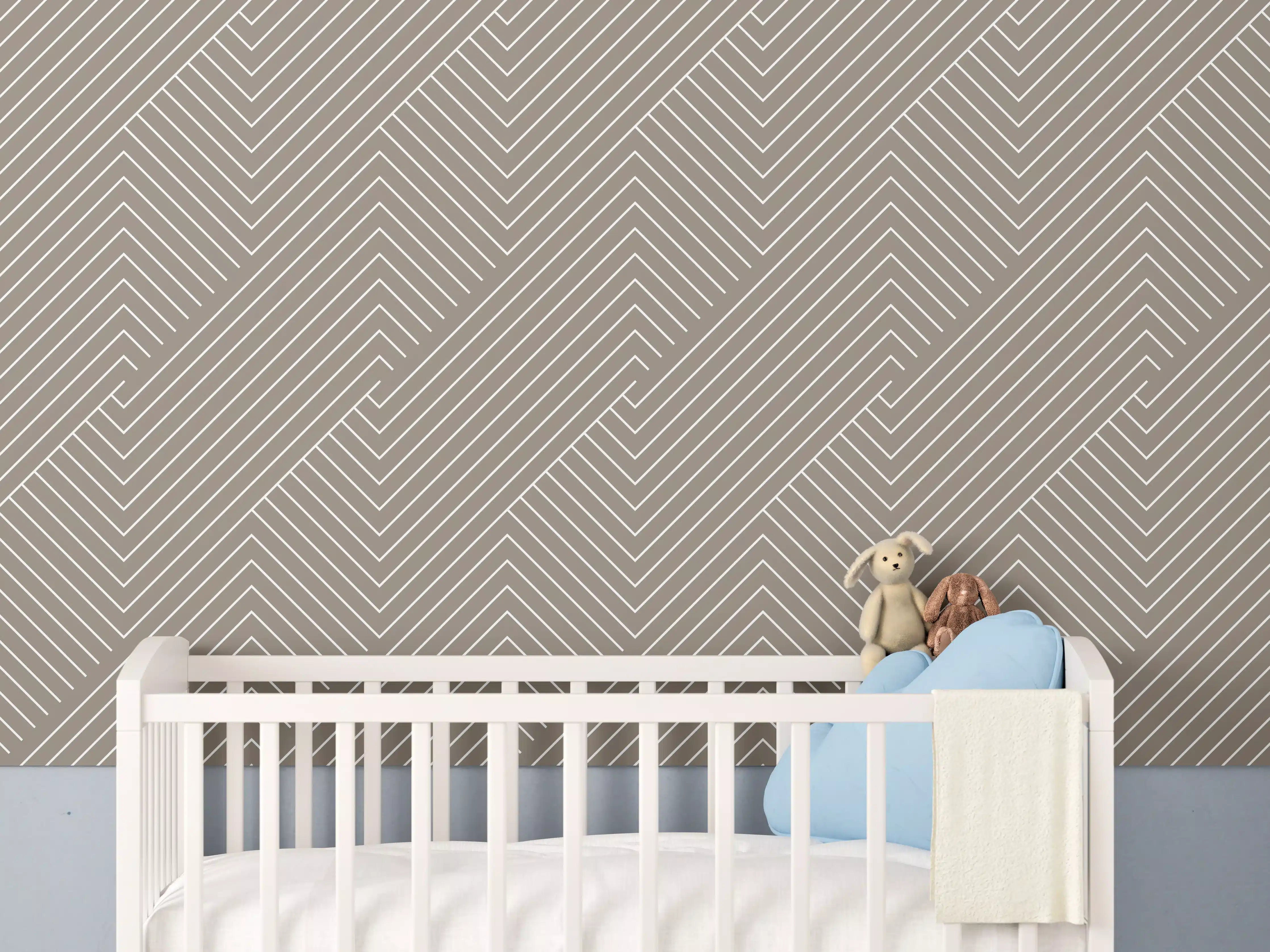 Babyzimmer Wandgestaltung - Elegante Geometrische Wandgestaltung