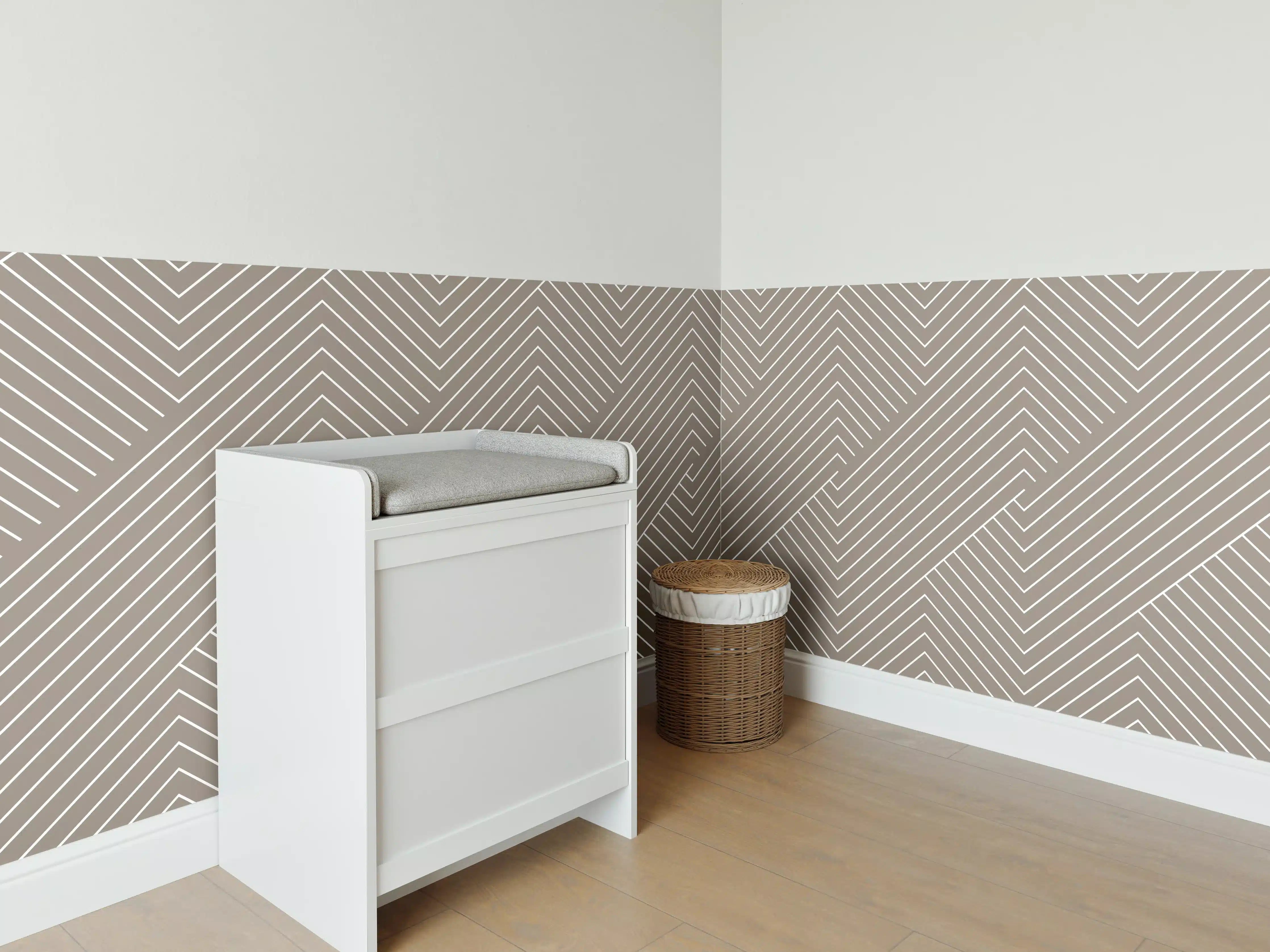 Babyzimmer Wandgestaltung - Elegante Geometrische Wandgestaltung