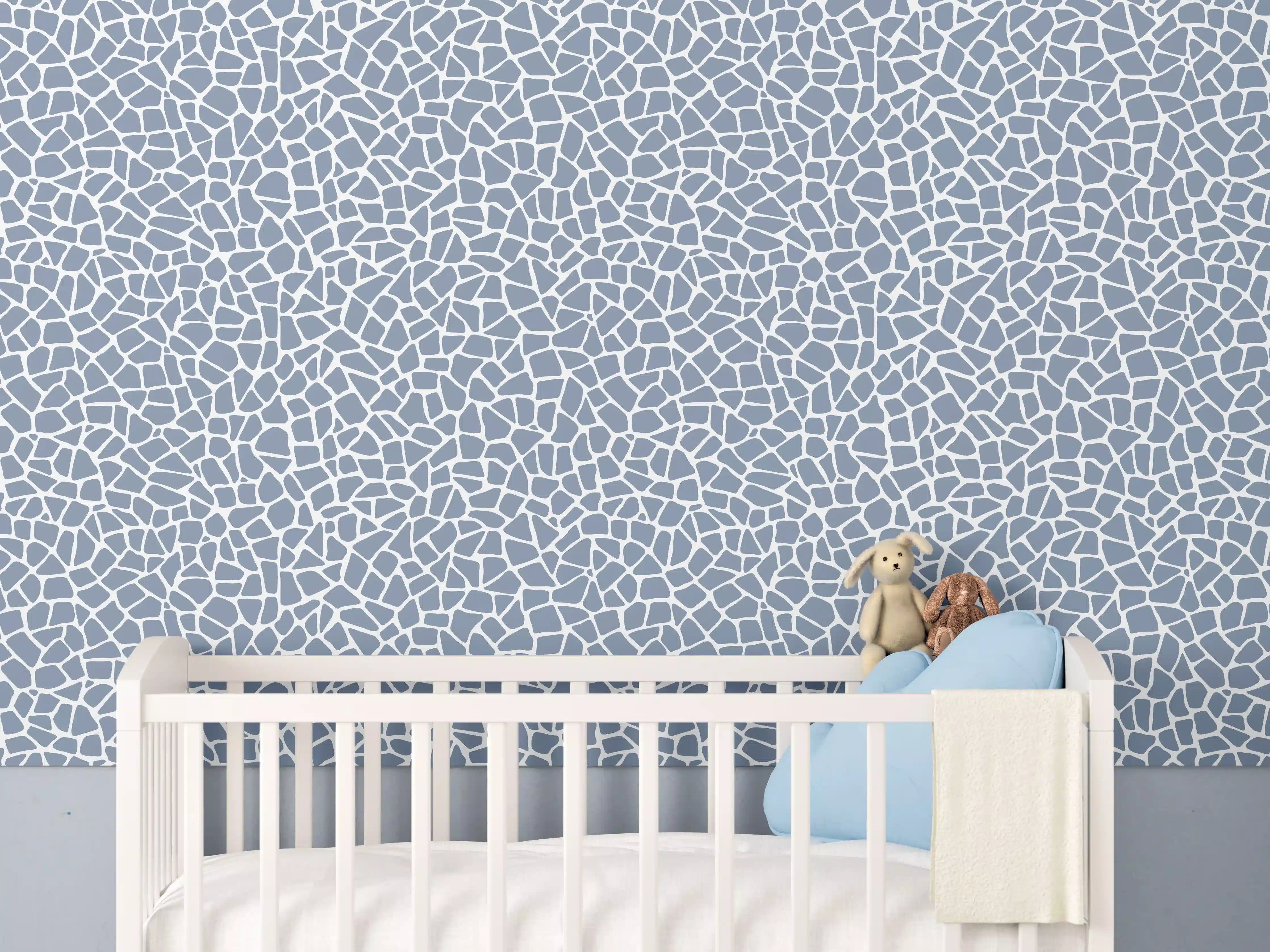 Babyzimmer Wandgestaltung - Elegante Weiß-Grau Marmor-Textur mit feinen Graunuancen
