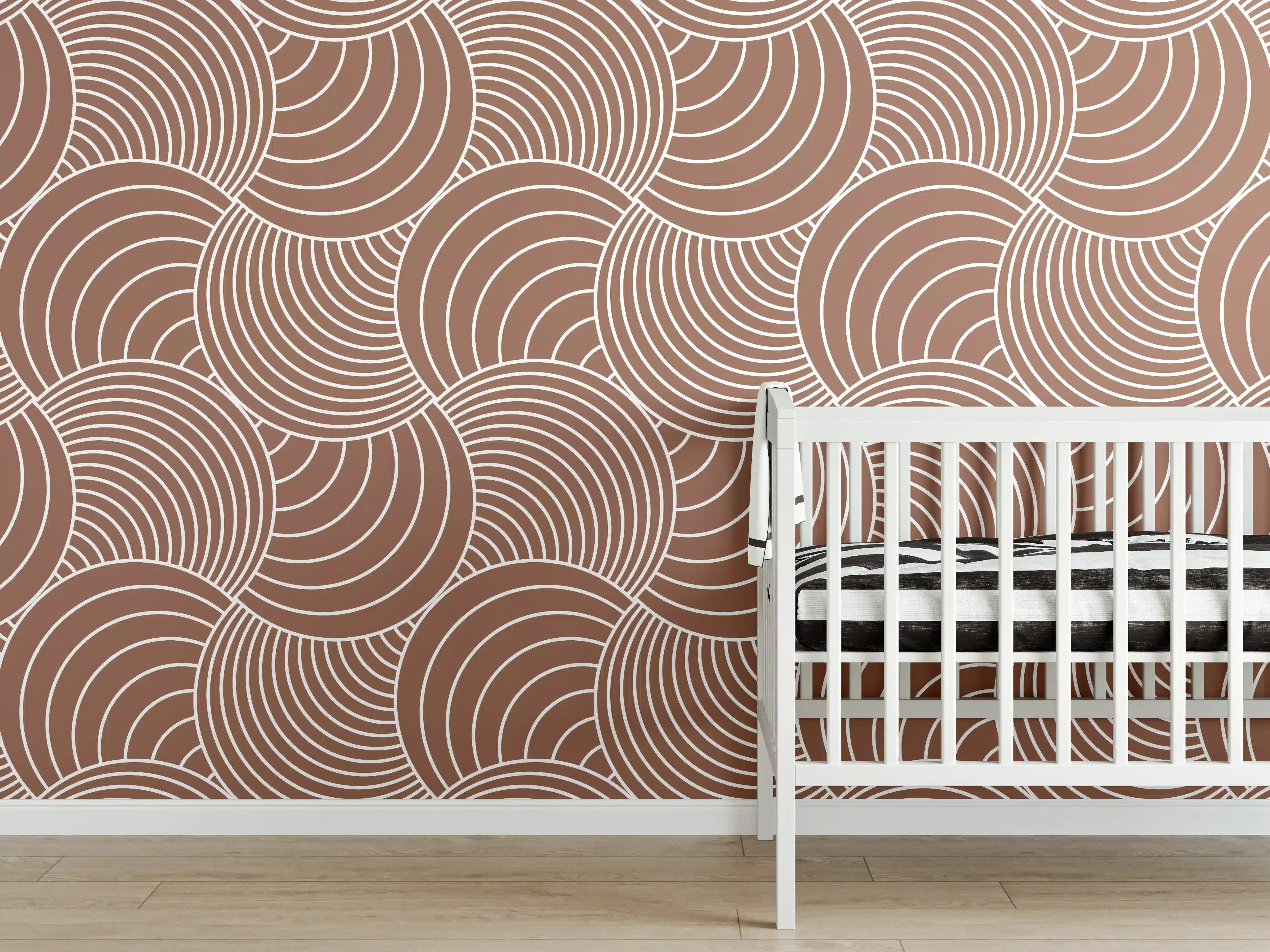 Babyzimmer Wandgestaltung - Elegante Weiß-Grau Marmor-Textur mit filigranen Graunuancen