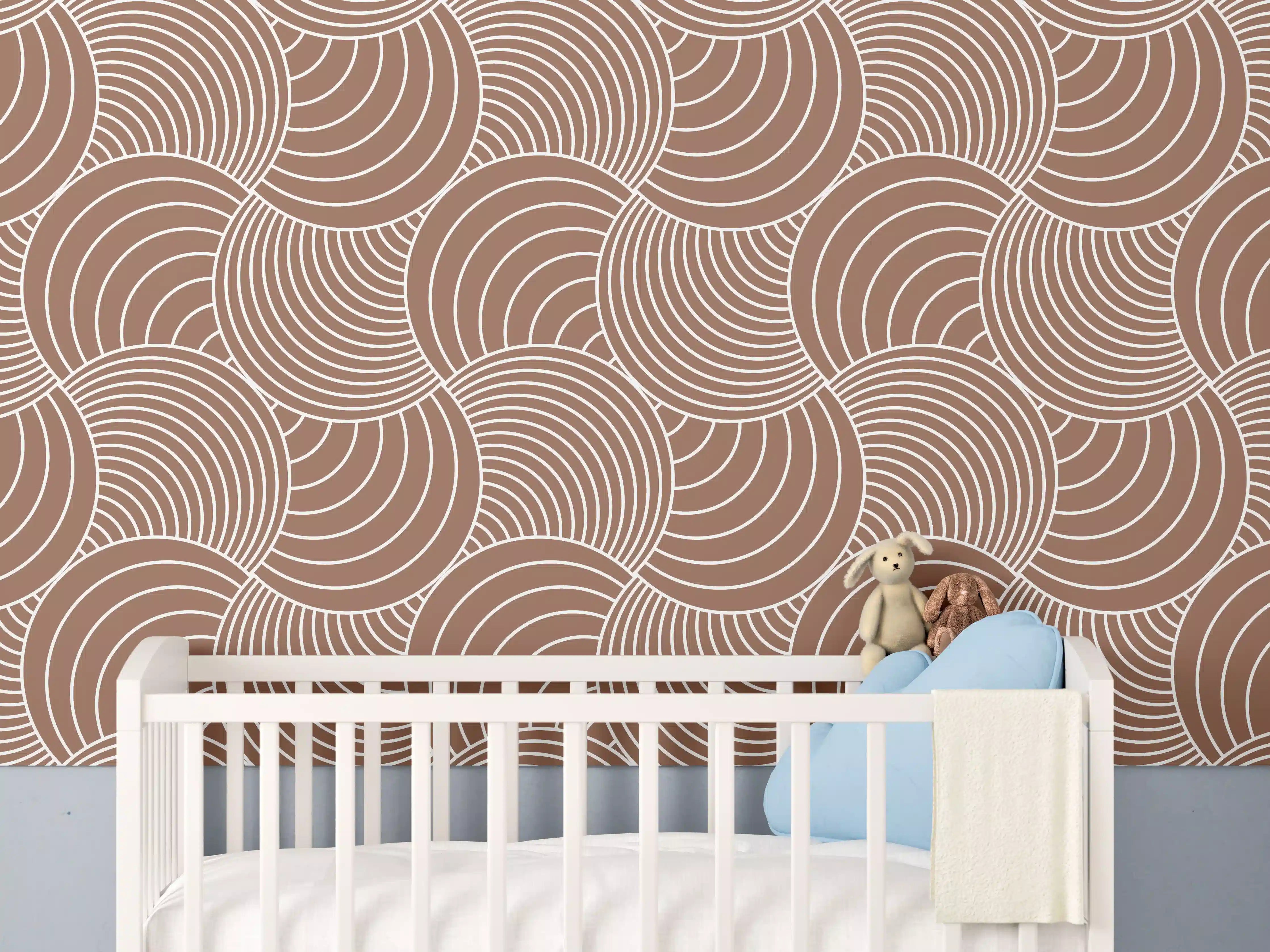 Babyzimmer Wandgestaltung - Elegante Weiß-Grau Marmor-Textur mit filigranen Graunuancen