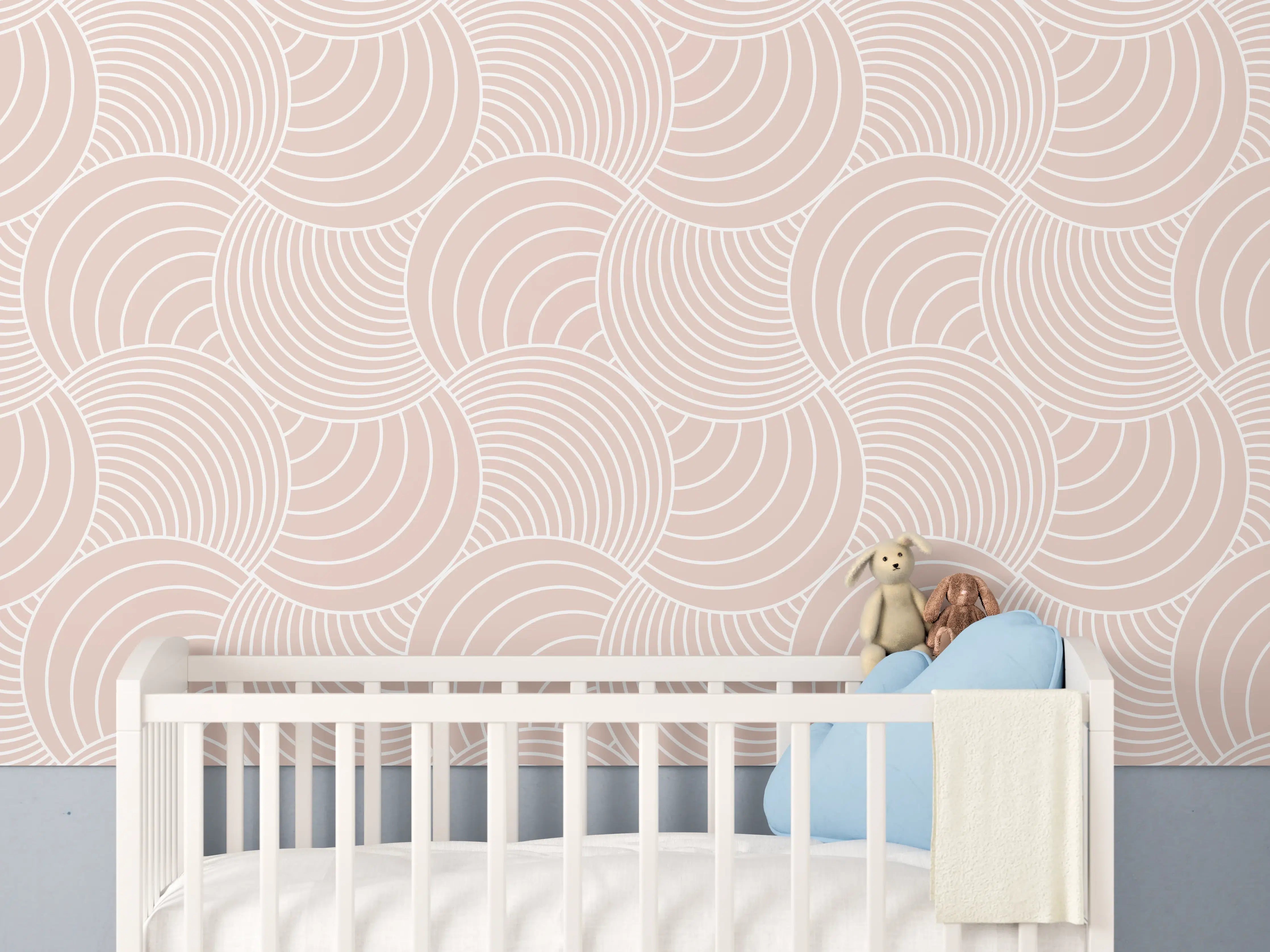 Babyzimmer Wandgestaltung - Elegante Weiß-Grau-Marmorierung mit feinen Nuancen