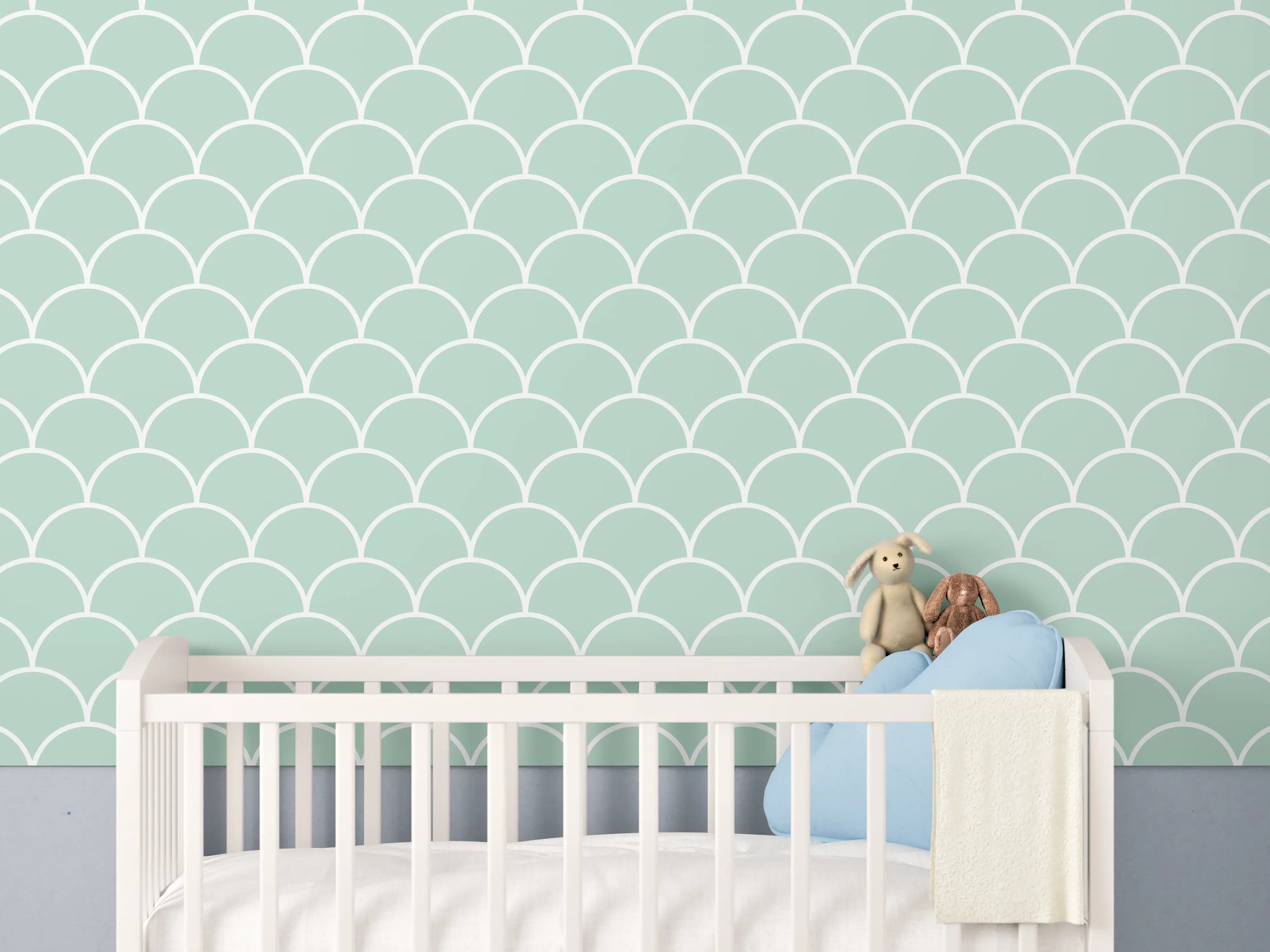 Babyzimmer Wandgestaltung - Elegante Weiß-Graue Marmor-Textur mit feinen Grauamelierungen