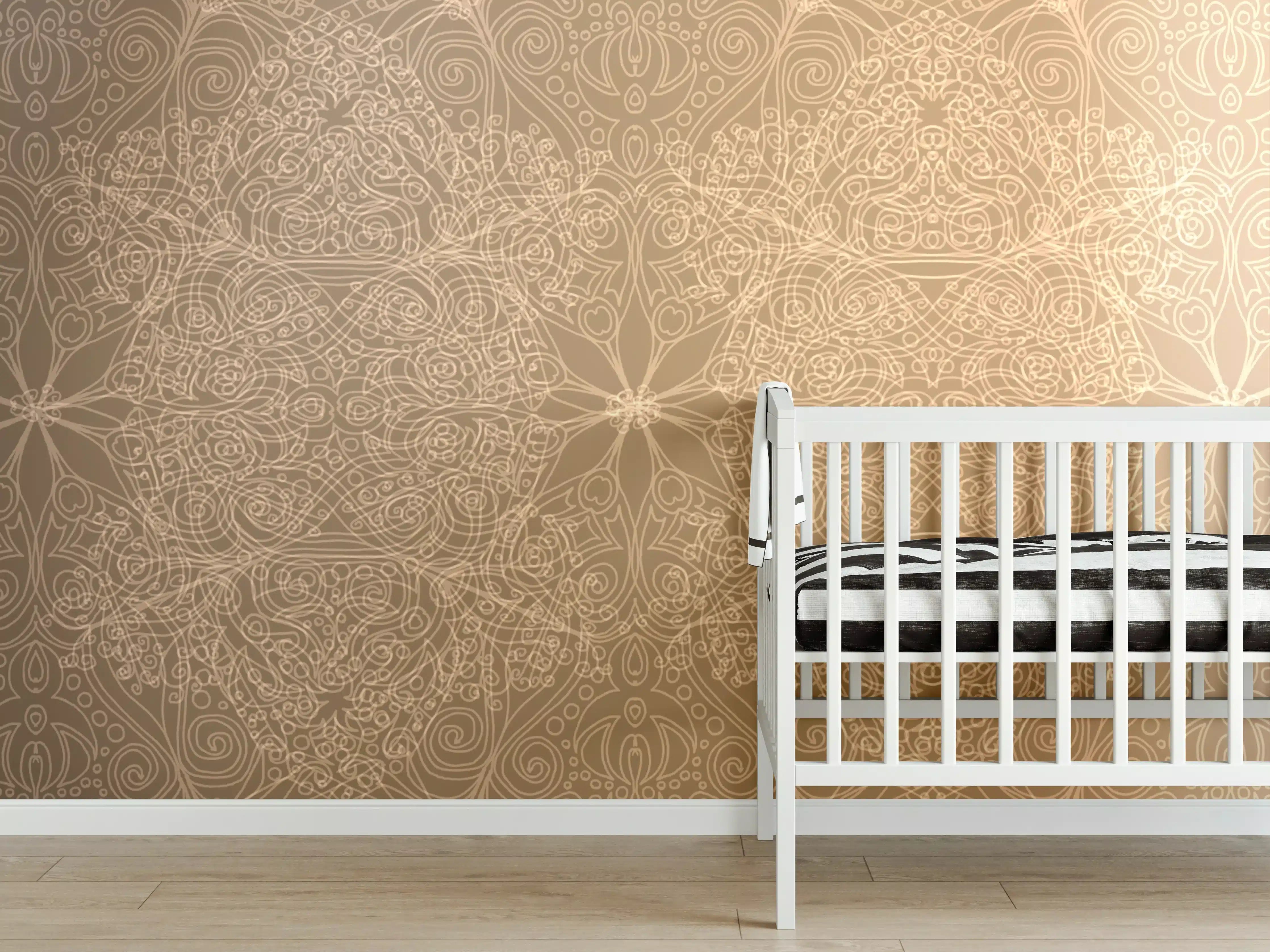 Babyzimmer Wandgestaltung - Elegante goldene Mandala-Designs
