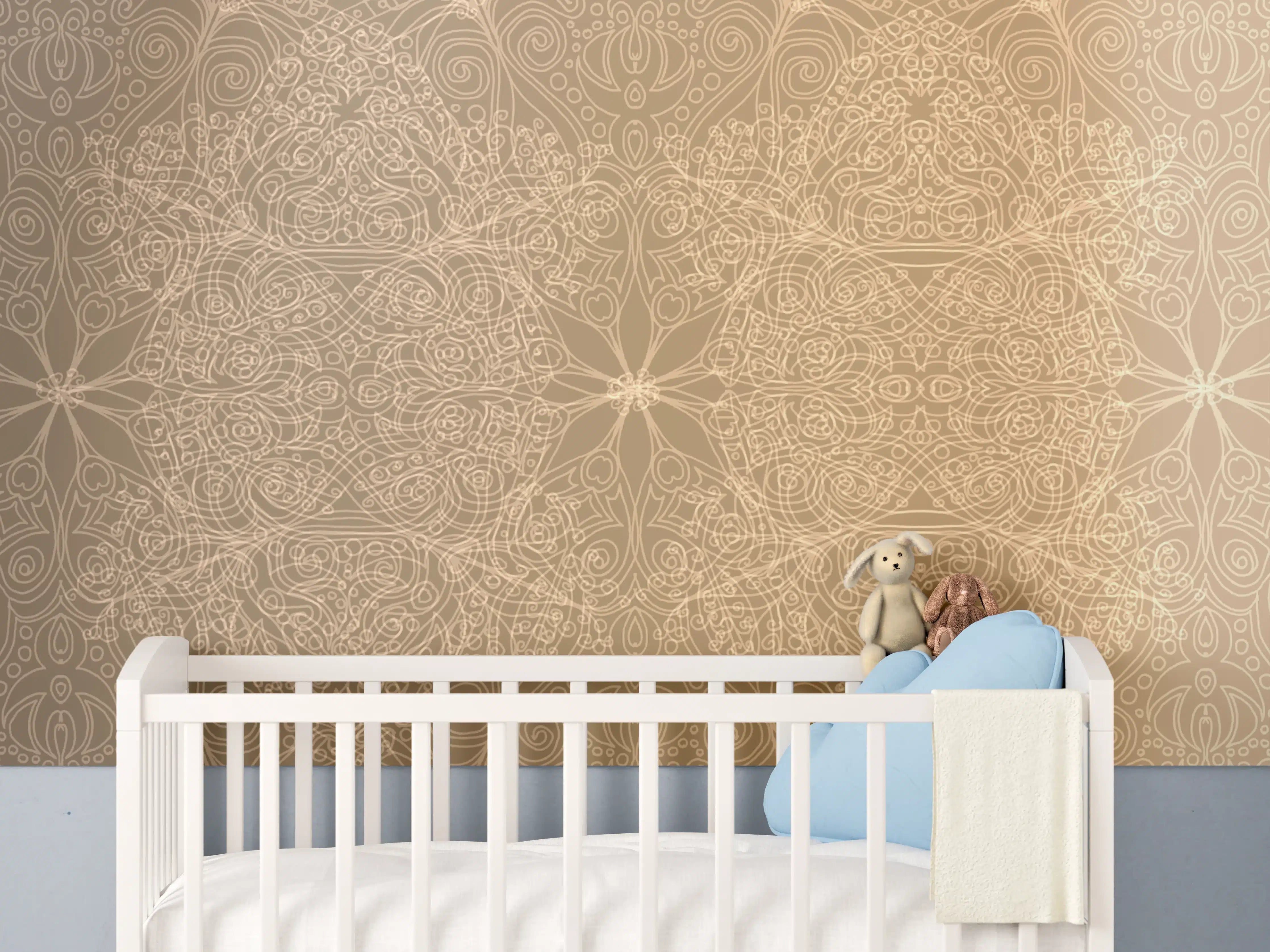 Babyzimmer Wandgestaltung - Elegante goldene Mandala-Designs