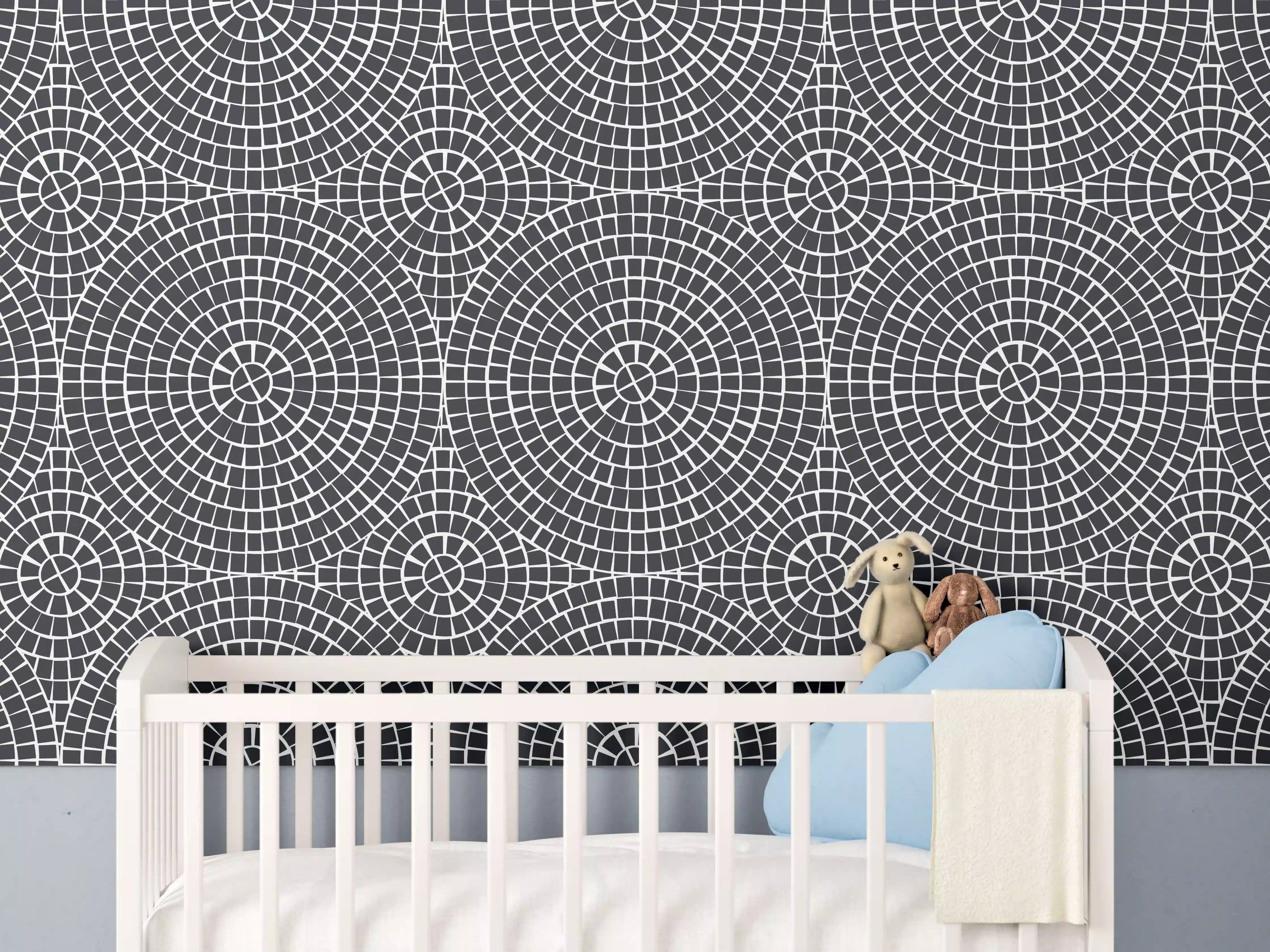 Babyzimmer Wandgestaltung - Elegante weiße Marmor-Textur mit sanften Graunuancen
