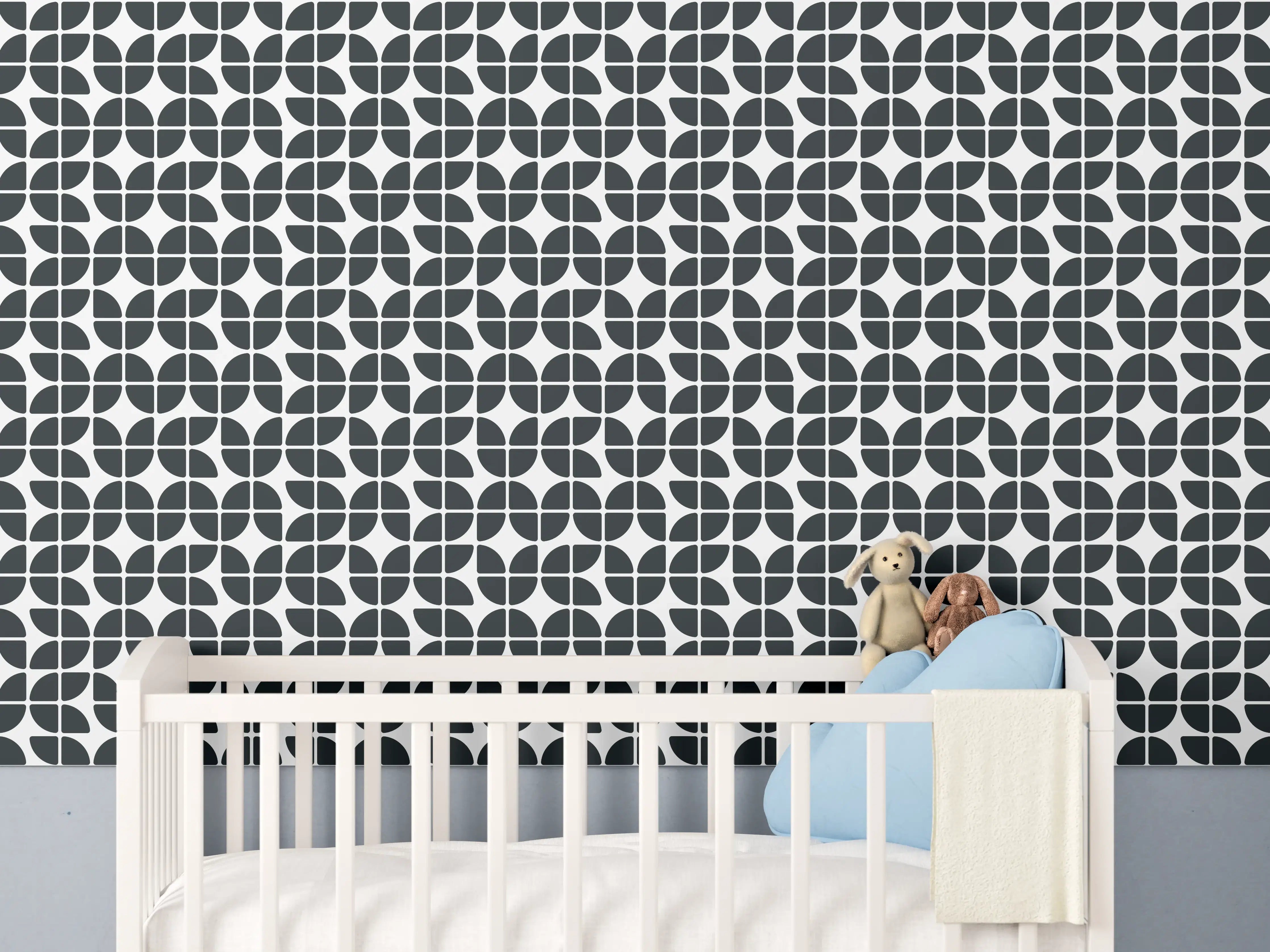 Babyzimmer Wandgestaltung - Elegante weiße Marmorfläche mit zarten Graunuancen