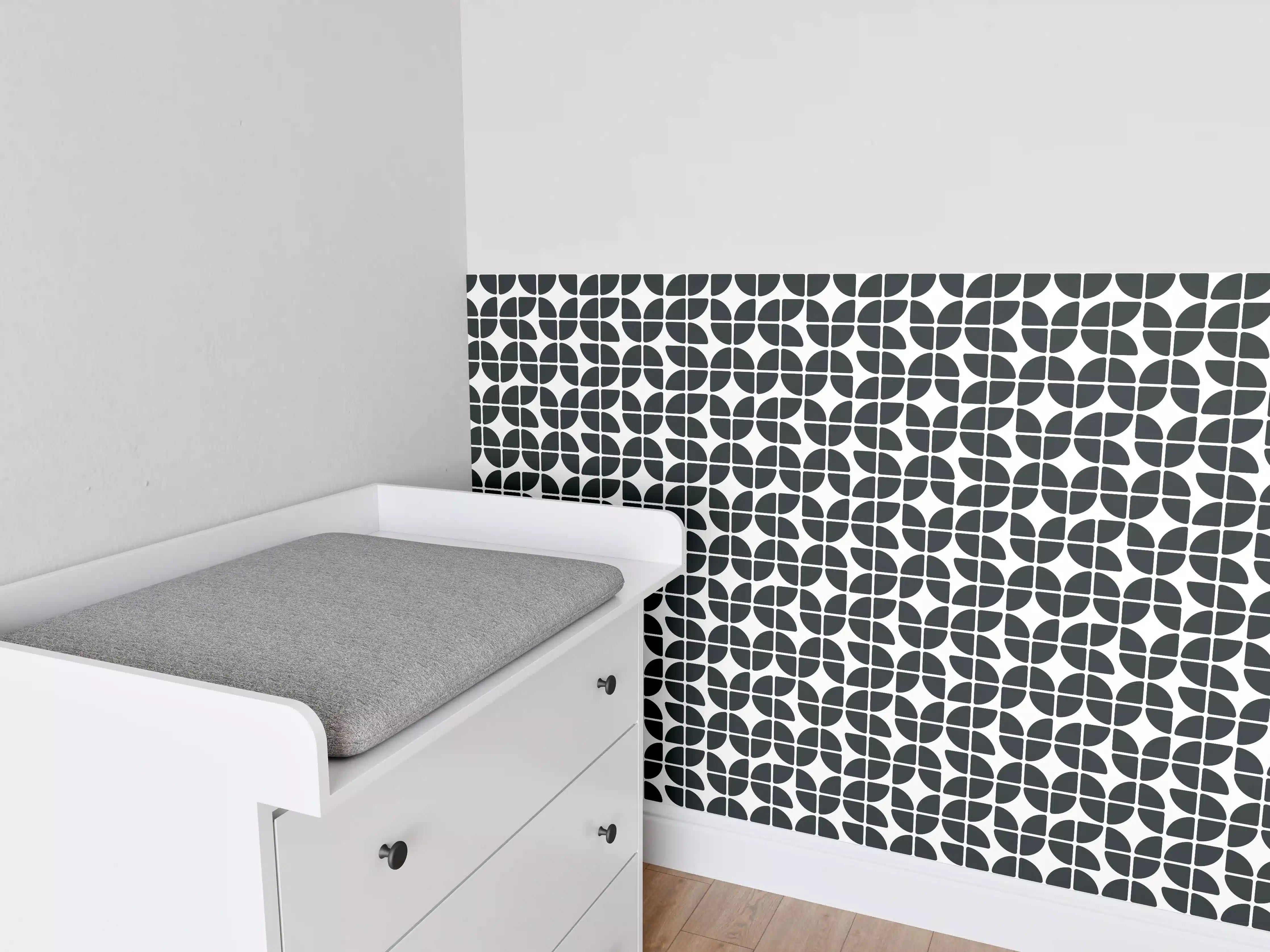 Babyzimmer Wandgestaltung - Elegante weiße Marmorfläche mit zarten Graunuancen