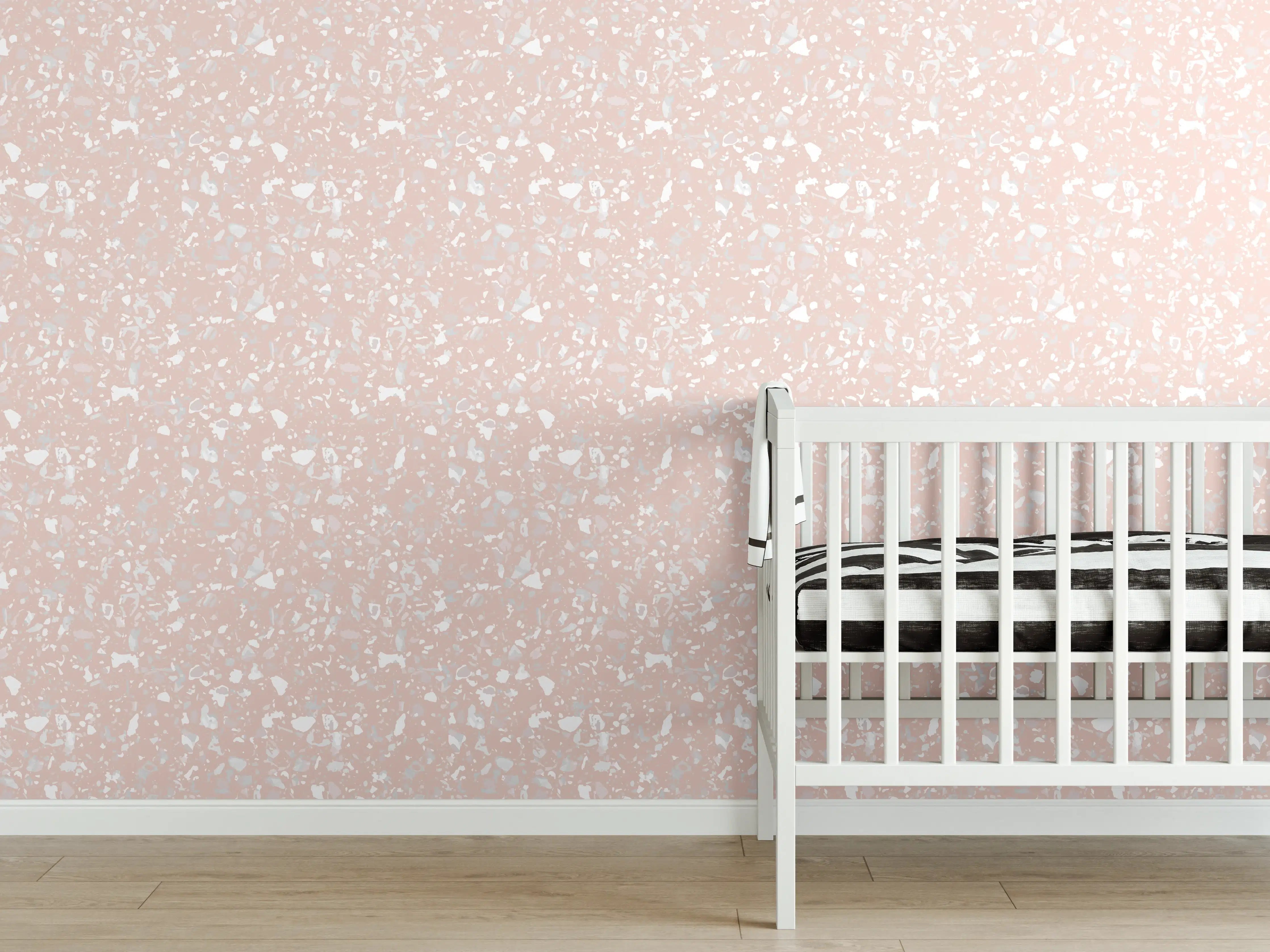 Babyzimmer Wandgestaltung - Eleganter Weiß-Grau-Marmor mit feinen Graunuancen