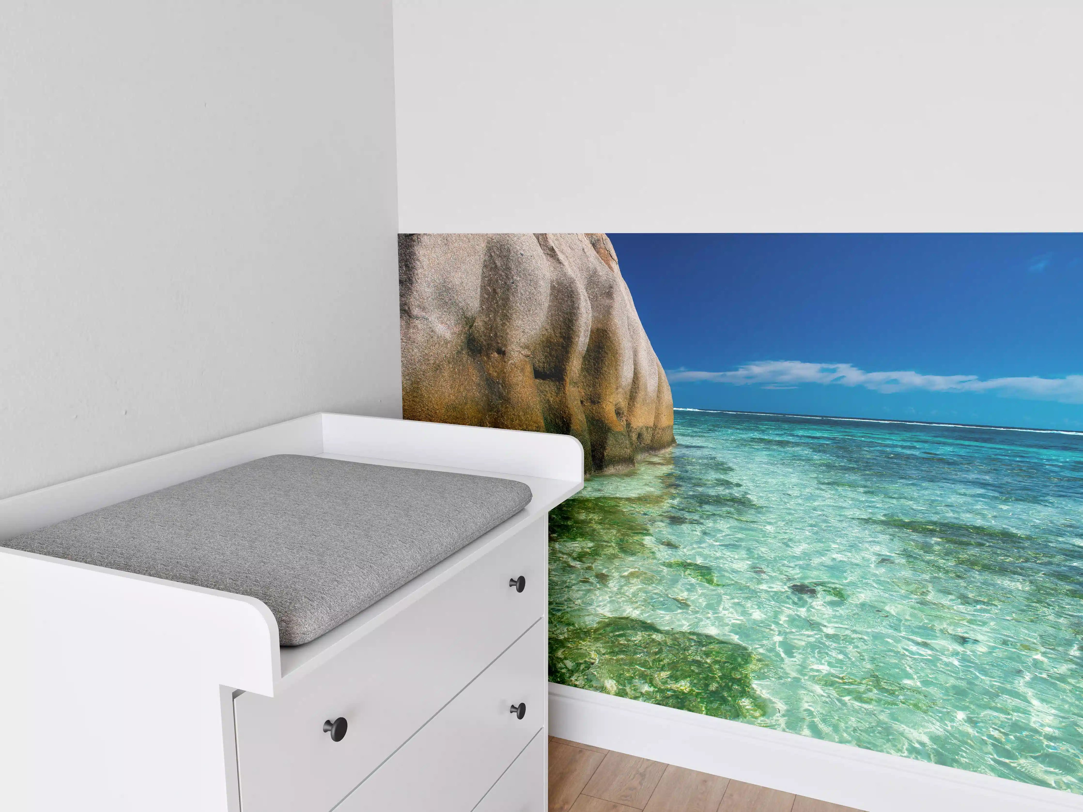 Babyzimmer Wandgestaltung - Erstaunliche Felsen am Strand Source d'Argent 