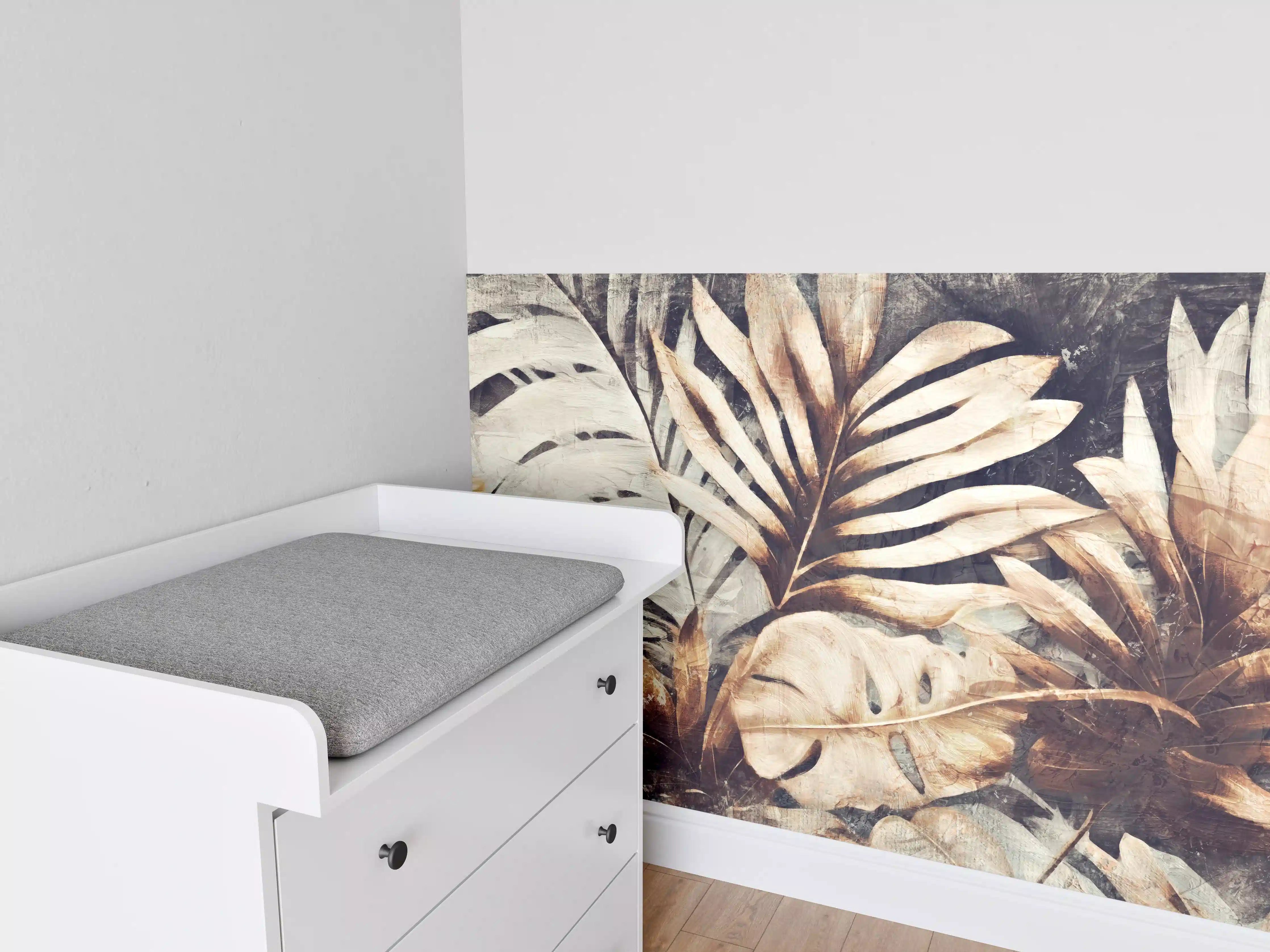 Babyzimmer Wandgestaltung - Exotische Dschungel-Pflanzen Textur