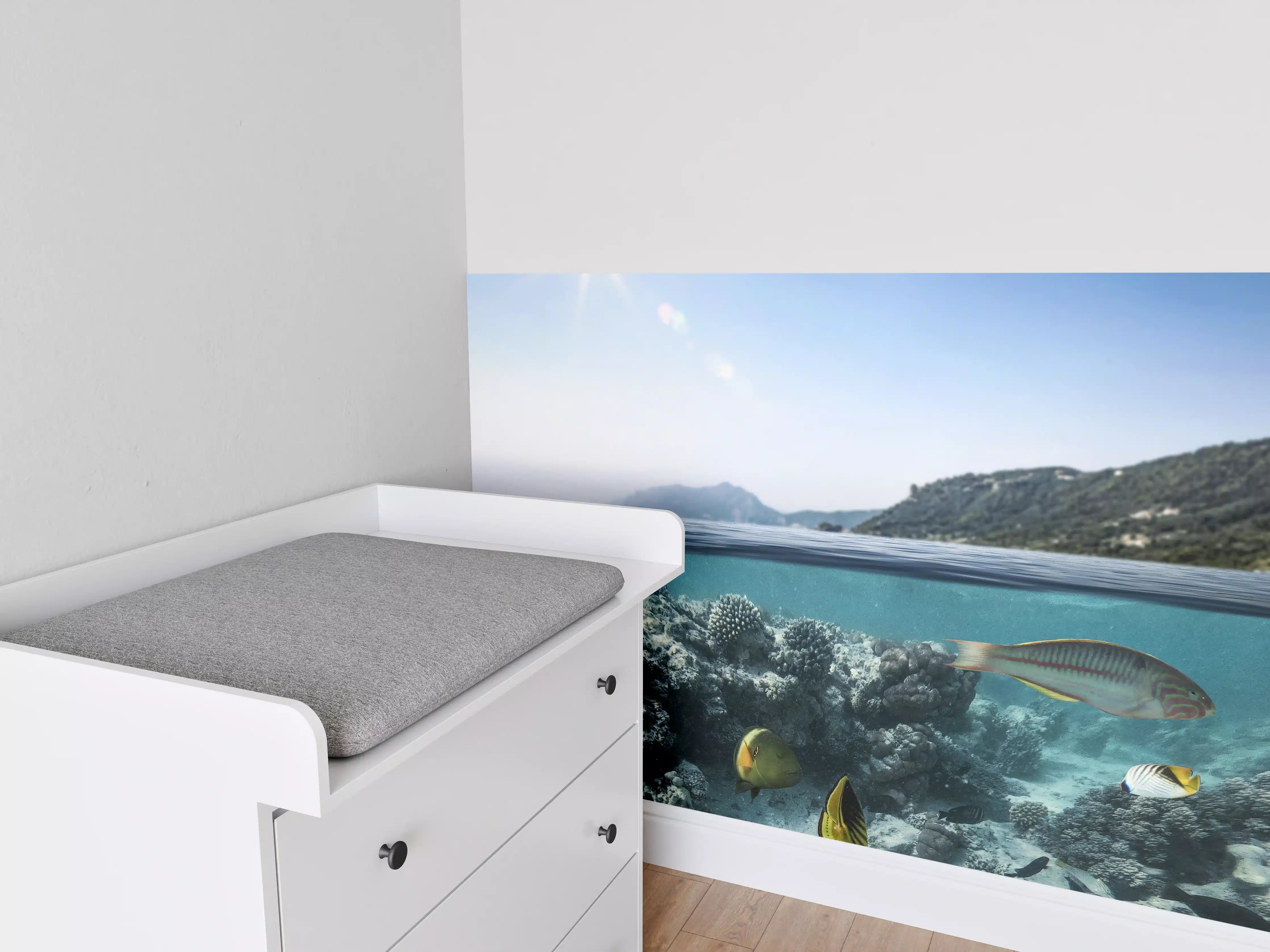 Babyzimmer Wandgestaltung - Exotische Fische im Korallenriff