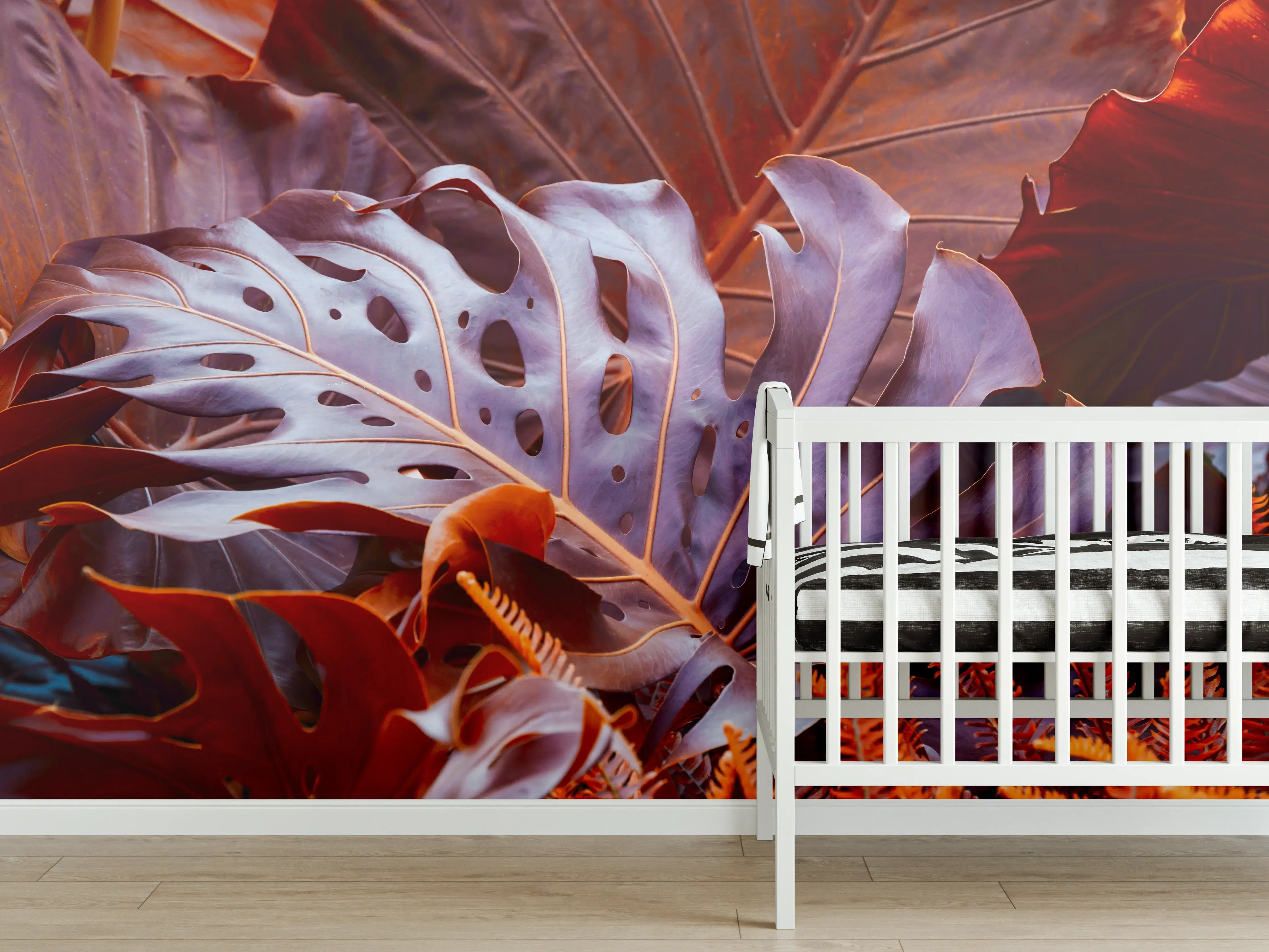 Babyzimmer Wandgestaltung - Exotische Pflanze im Detail