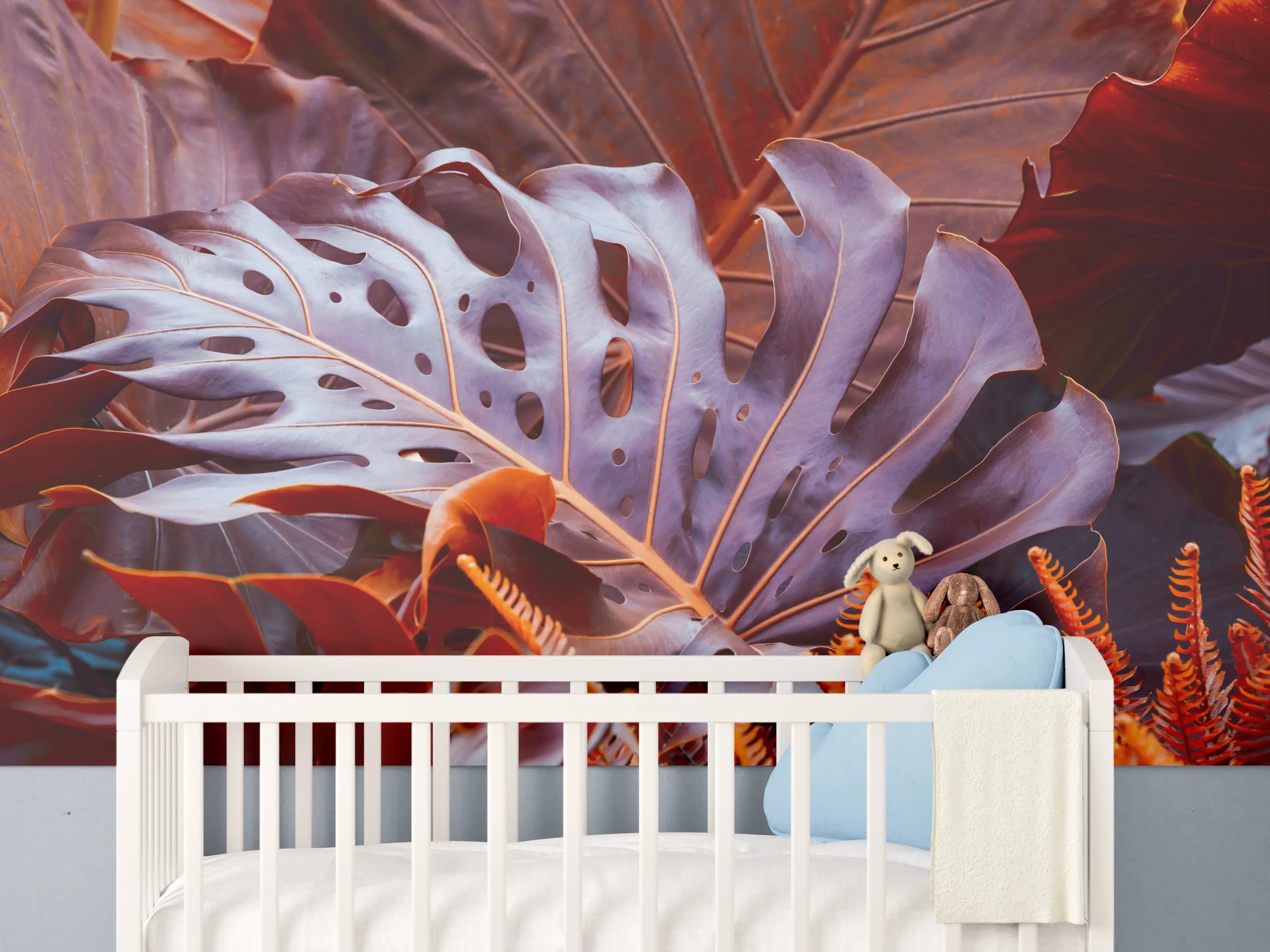 Babyzimmer Wandgestaltung - Exotische Pflanze im Detail