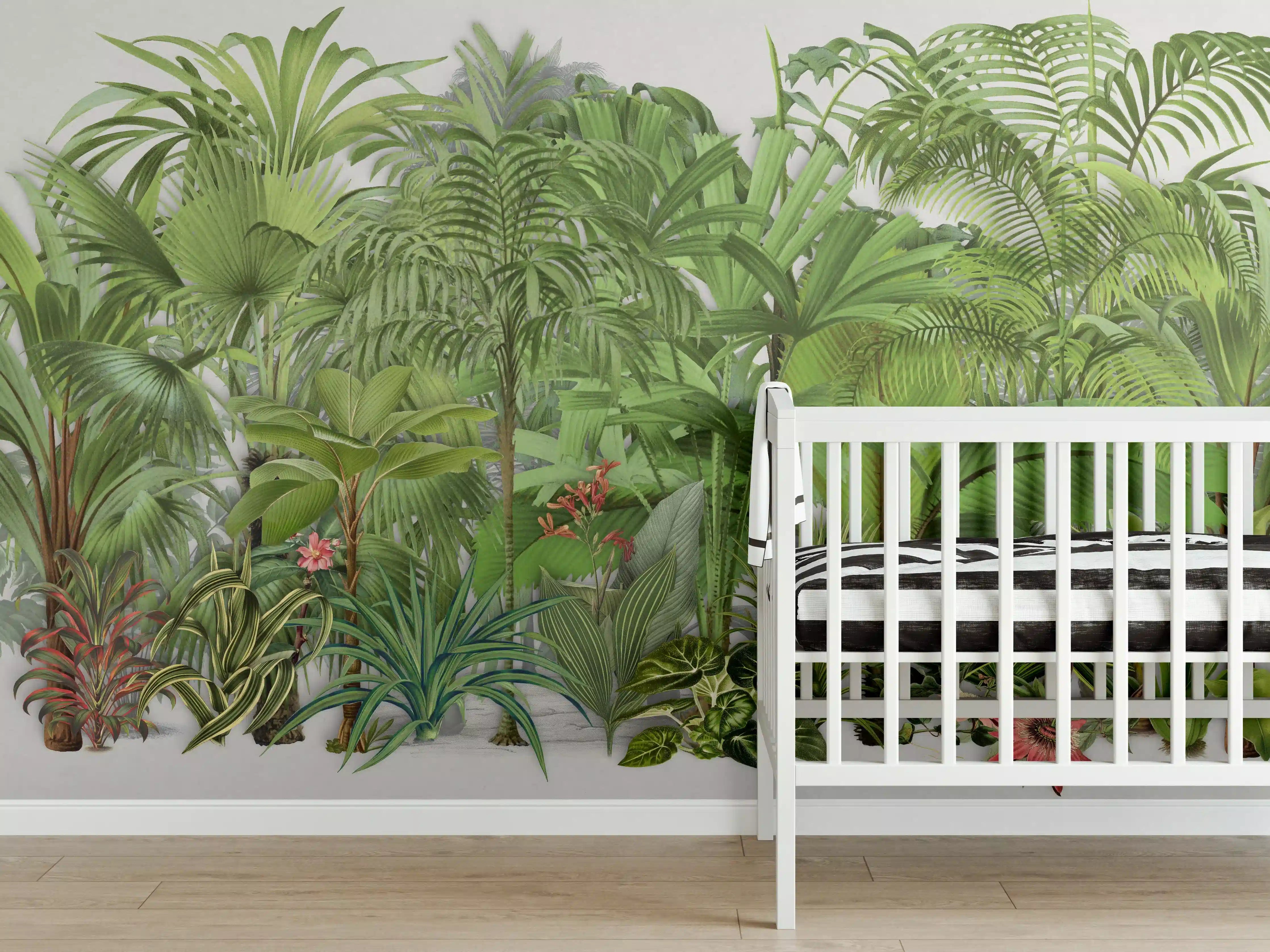 Babyzimmer Wandgestaltung - Exotische Pflanzen