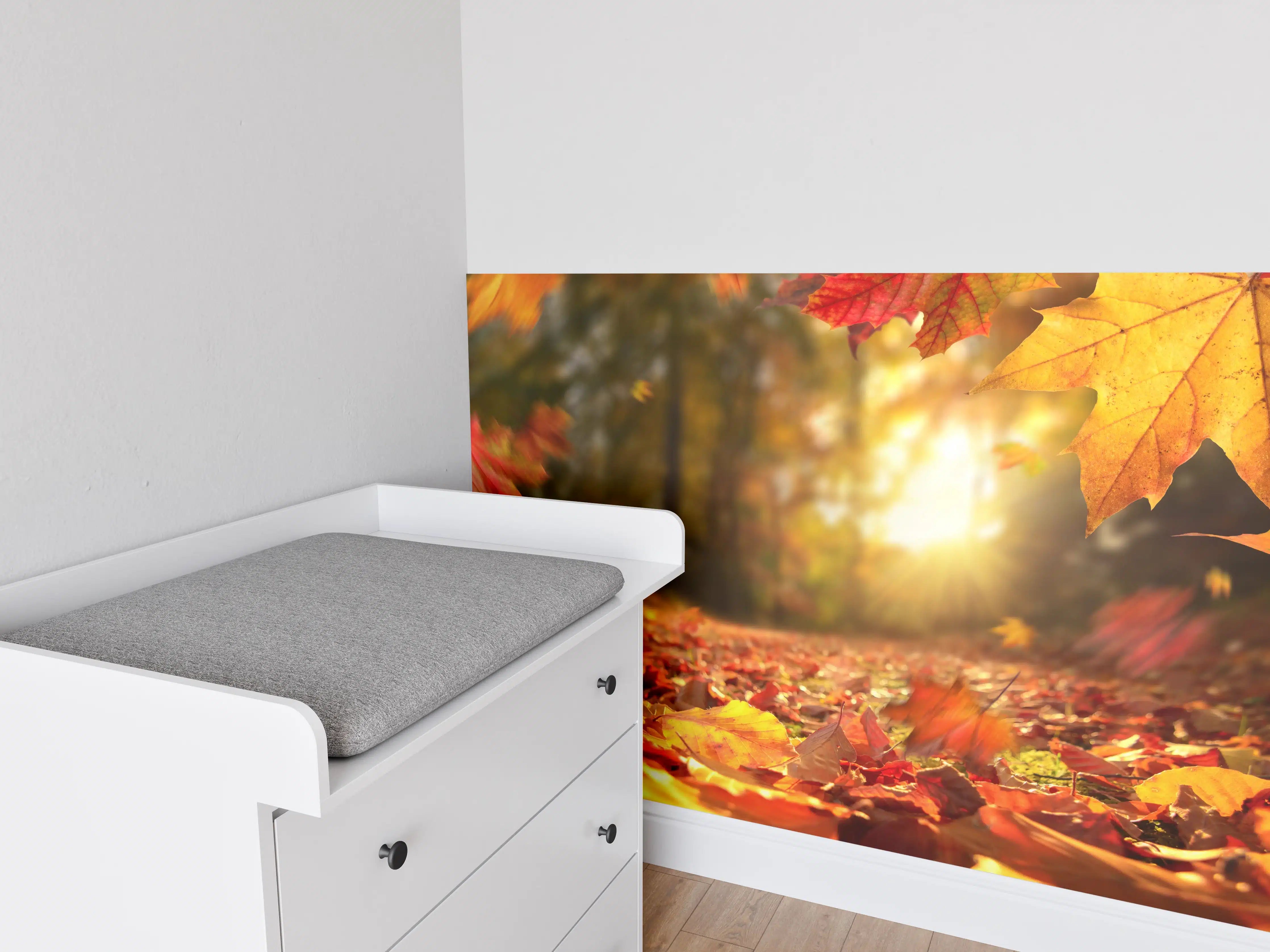Babyzimmer Wandgestaltung - Fallende Blätter im Herbst
