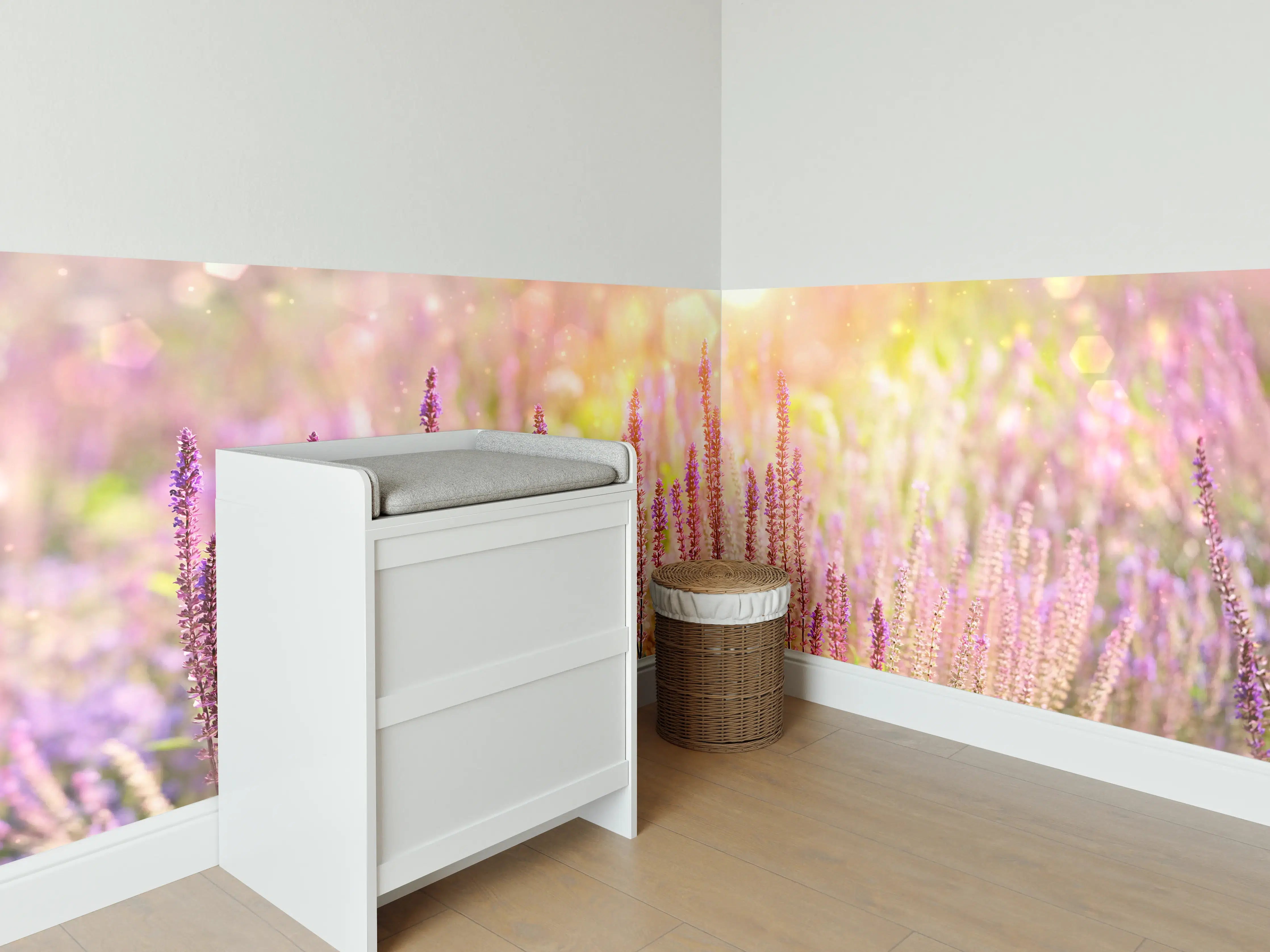 Babyzimmer Wandgestaltung - Farbenfrohe Blüten der Ziersalbei-Pflanzen