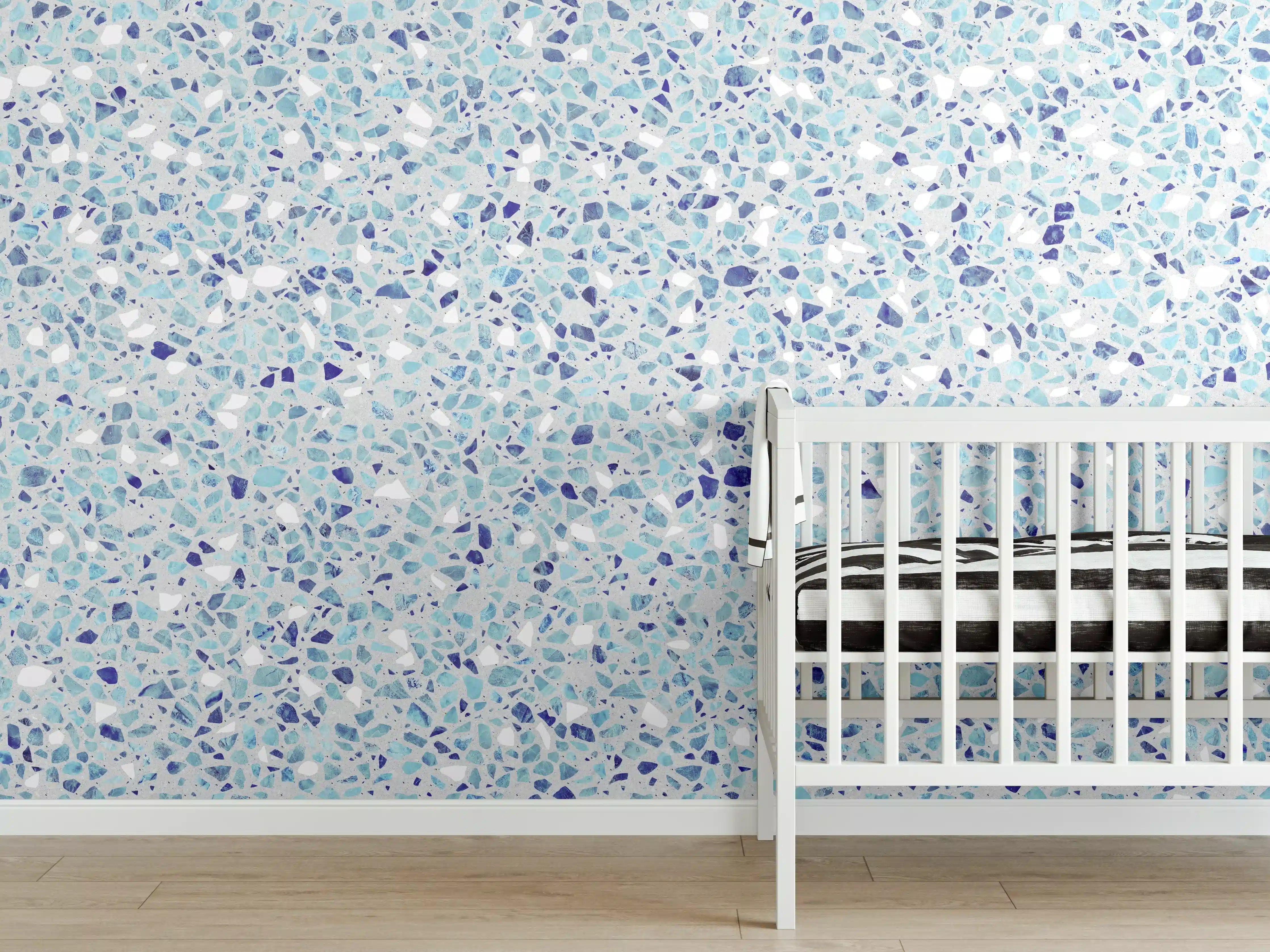 Babyzimmer Wandgestaltung - Farbige Terrazzo Stein Textur