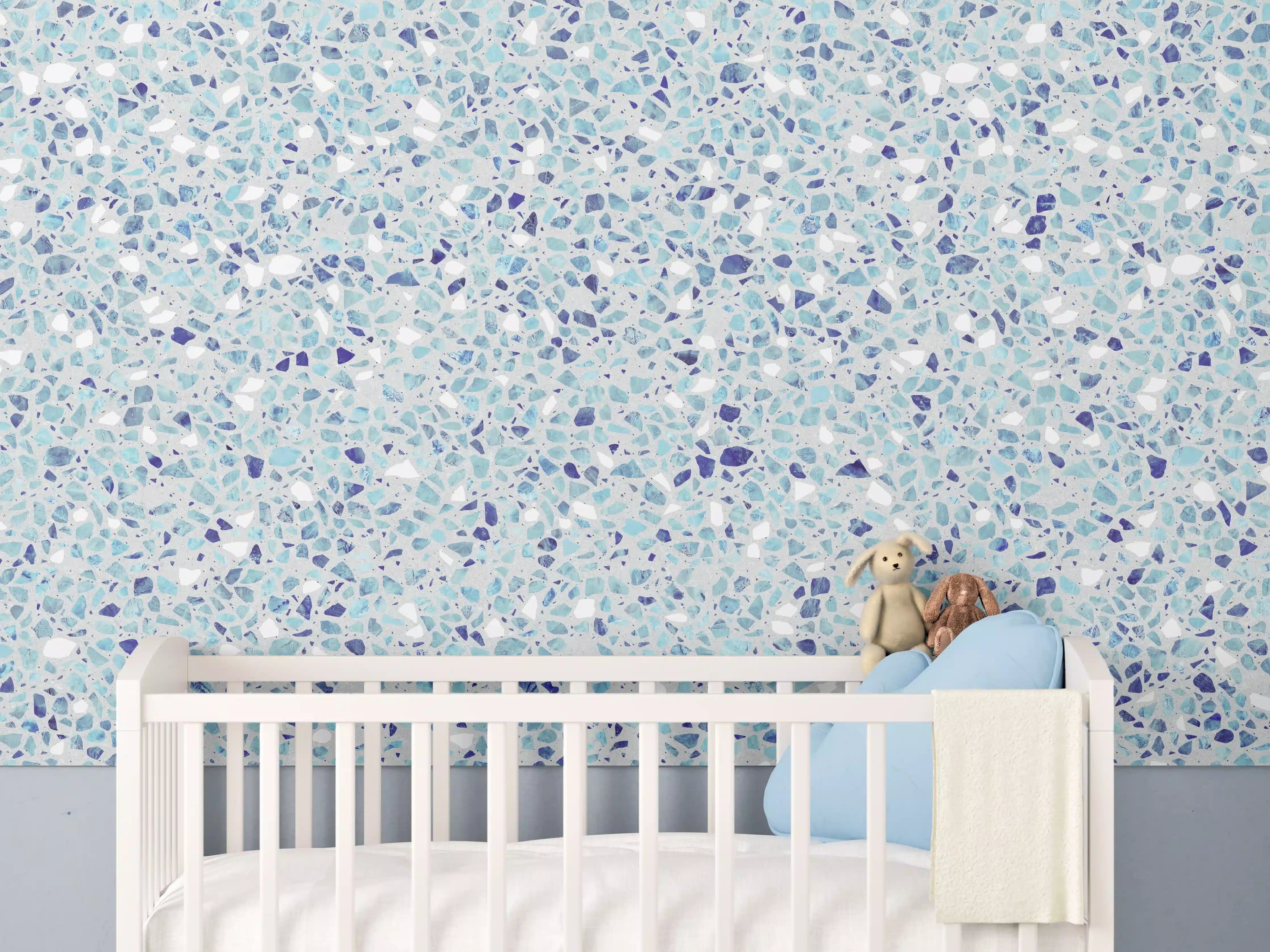Babyzimmer Wandgestaltung - Farbige Terrazzo Stein Textur
