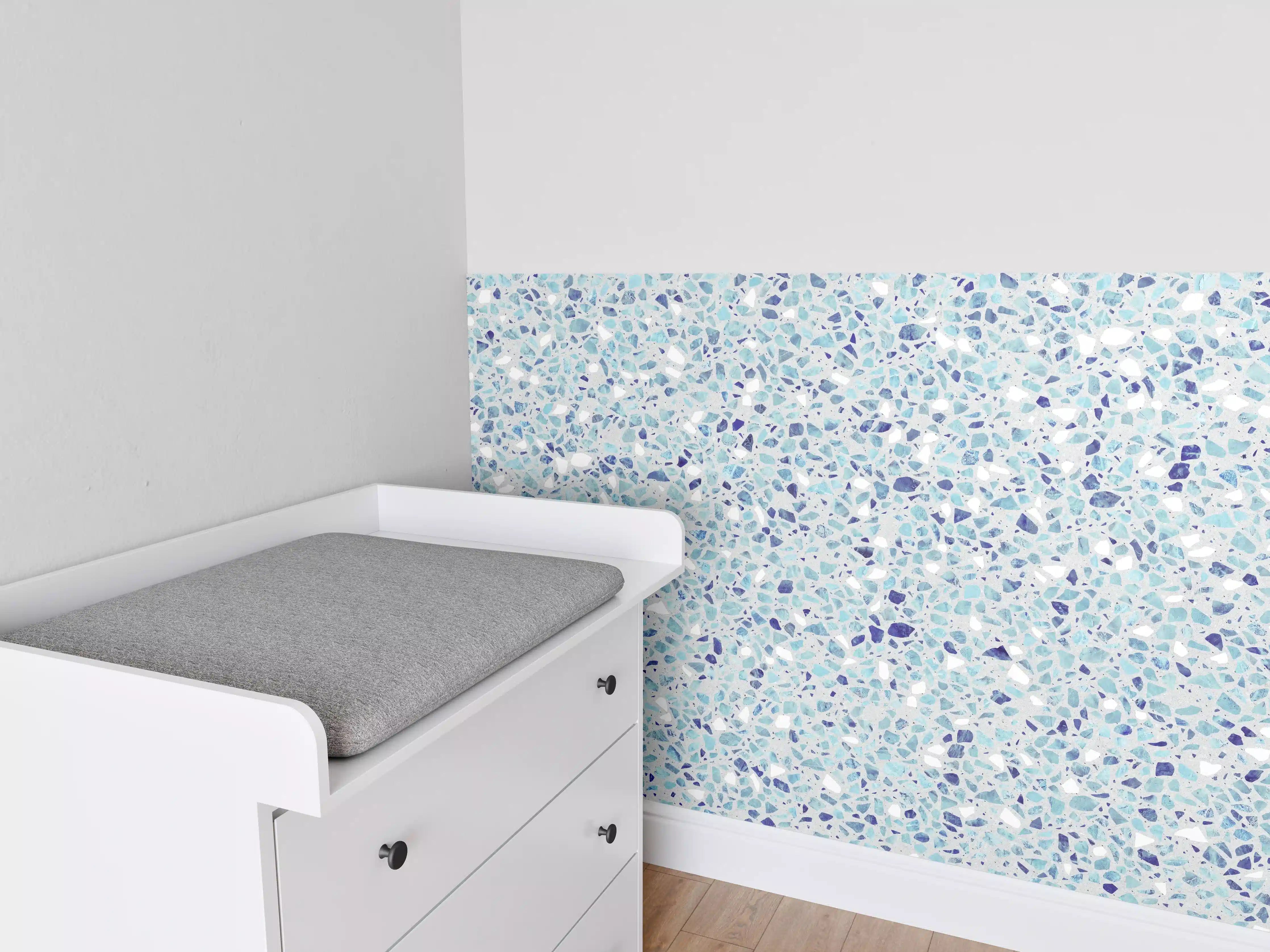 Babyzimmer Wandgestaltung - Farbige Terrazzo Stein Textur