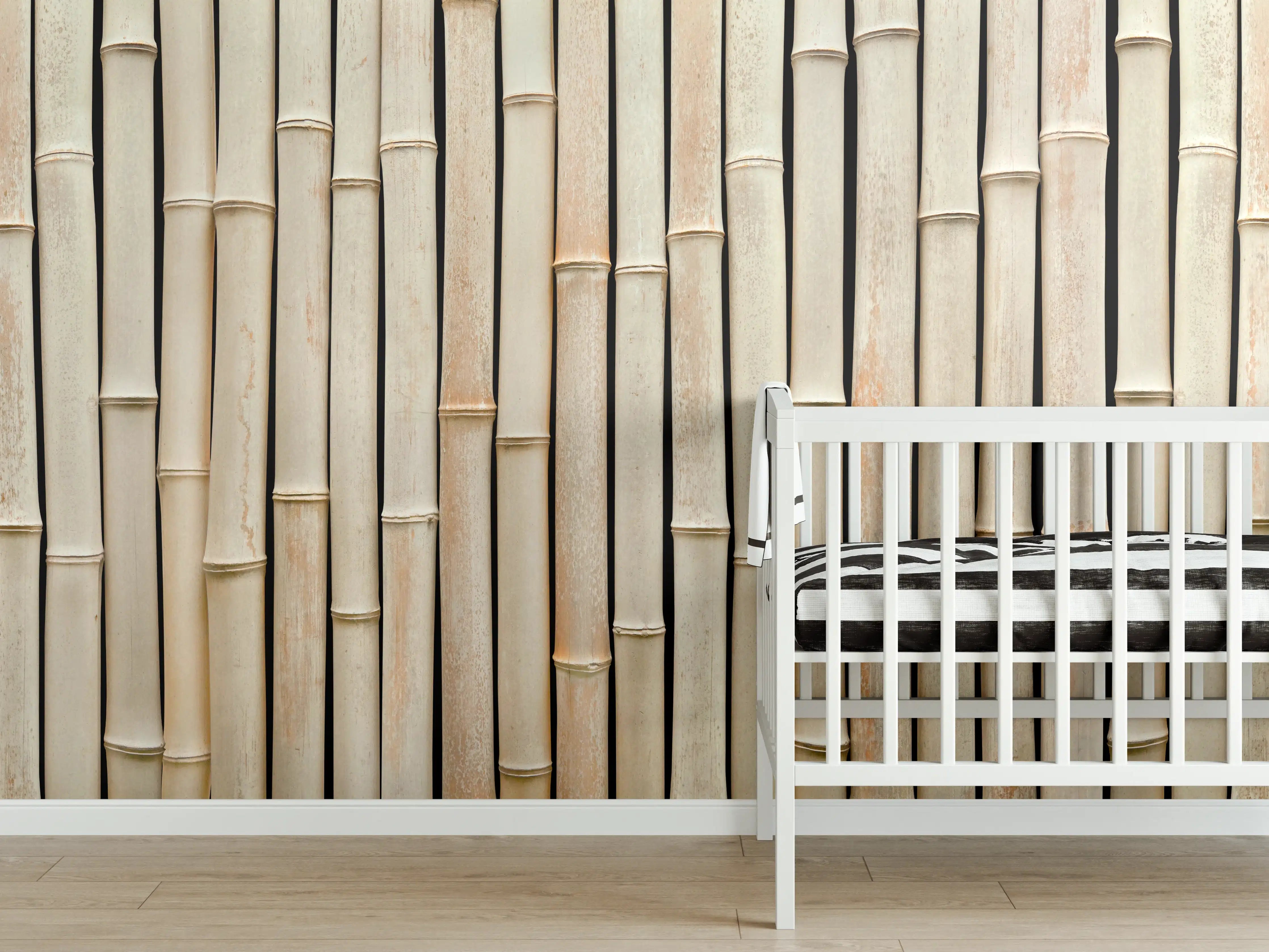 Babyzimmer Wandgestaltung - Fassade aus schönem Bambus