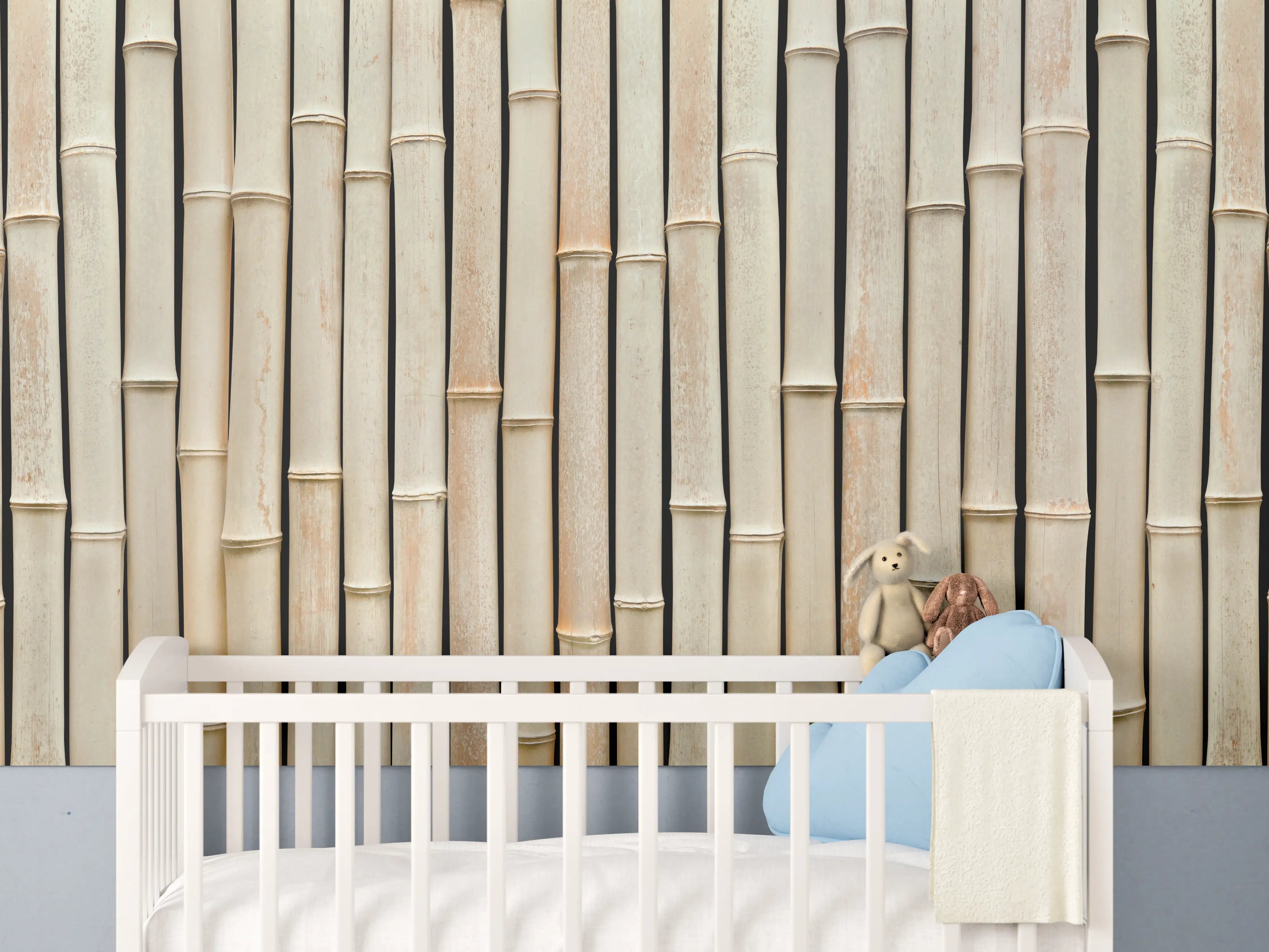 Babyzimmer Wandgestaltung - Fassade aus schönem Bambus