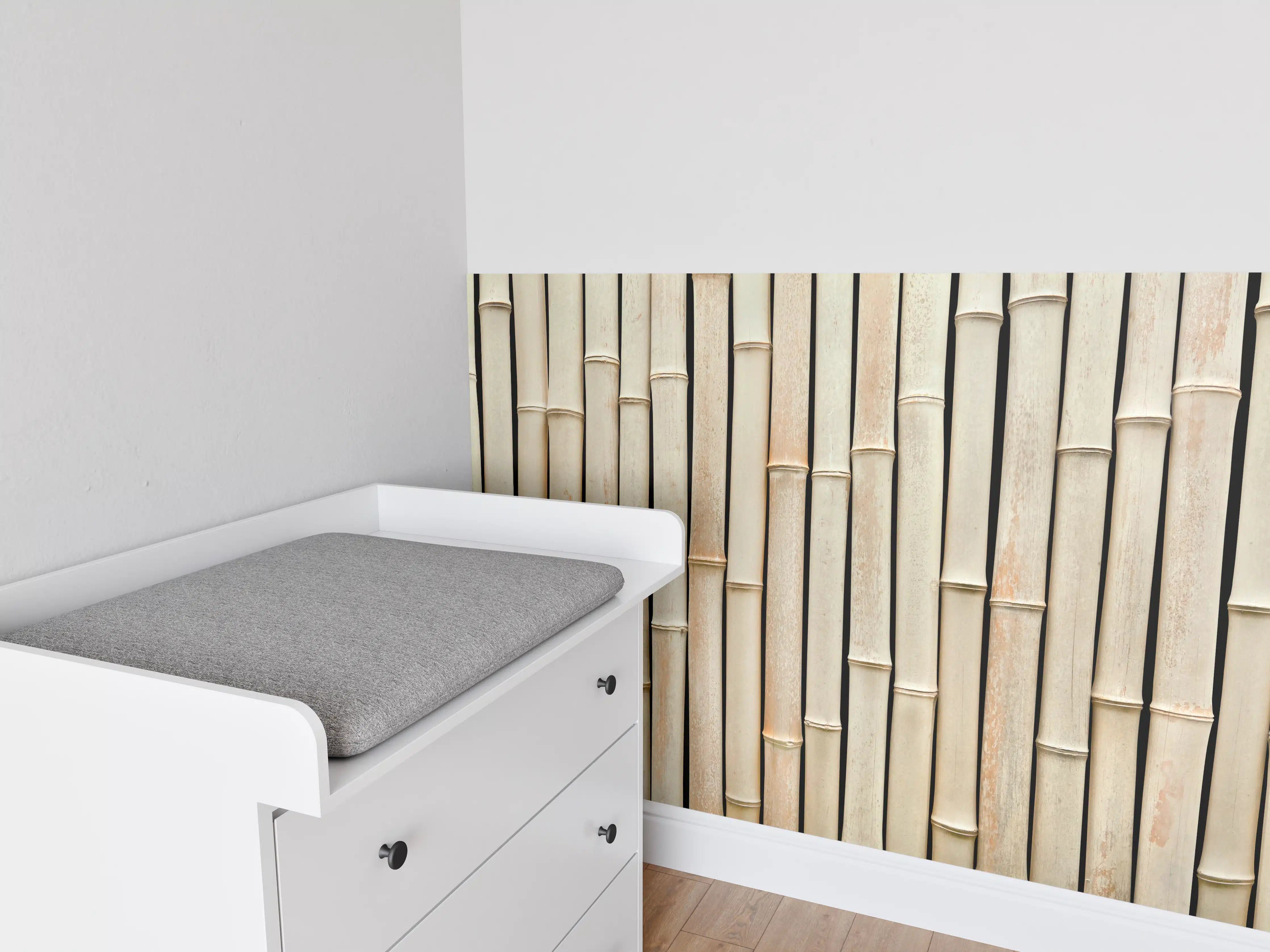 Babyzimmer Wandgestaltung - Fassade aus schönem Bambus