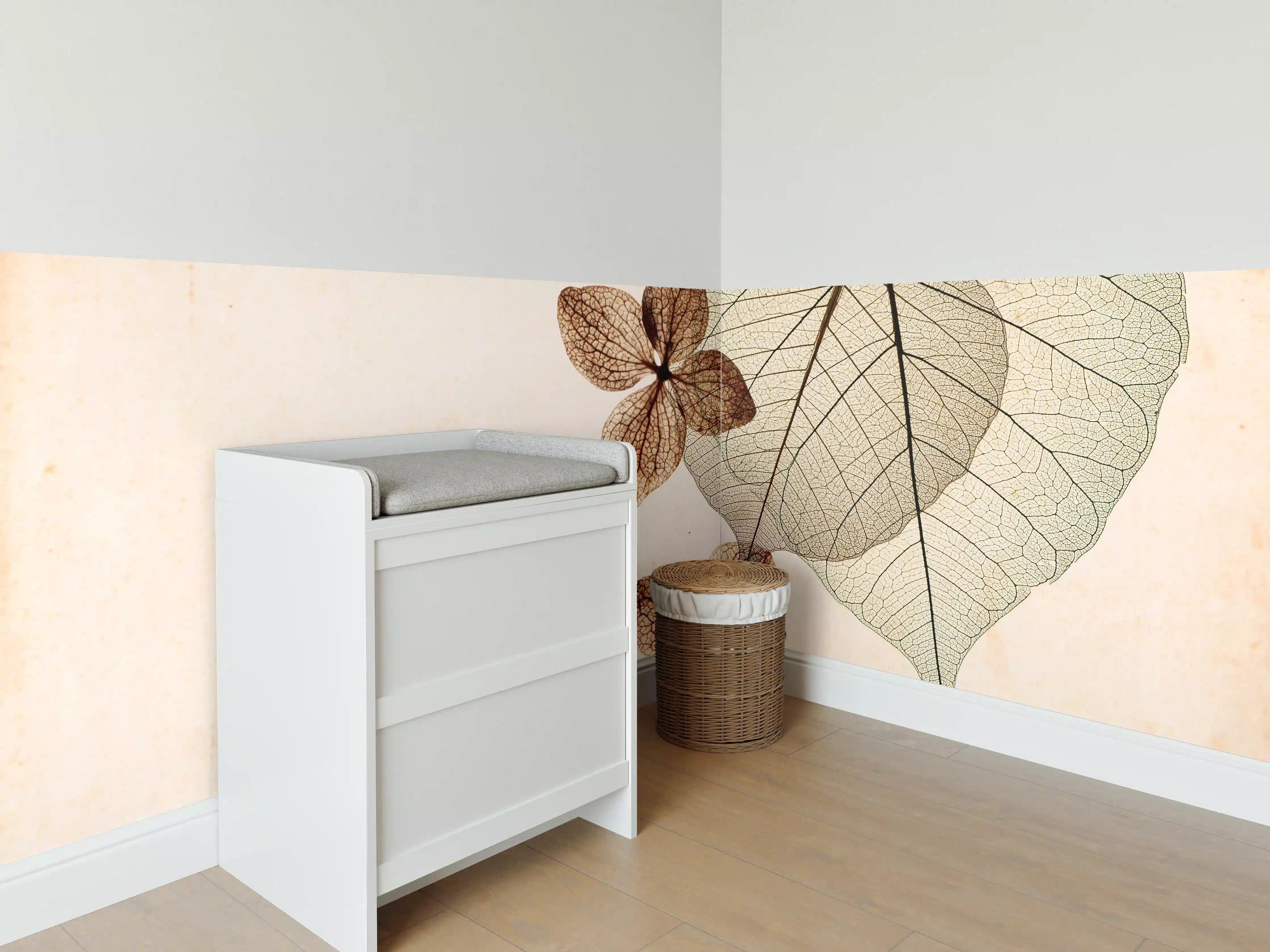 Babyzimmer Wandgestaltung - Feine Blattvenen Makrofotografie