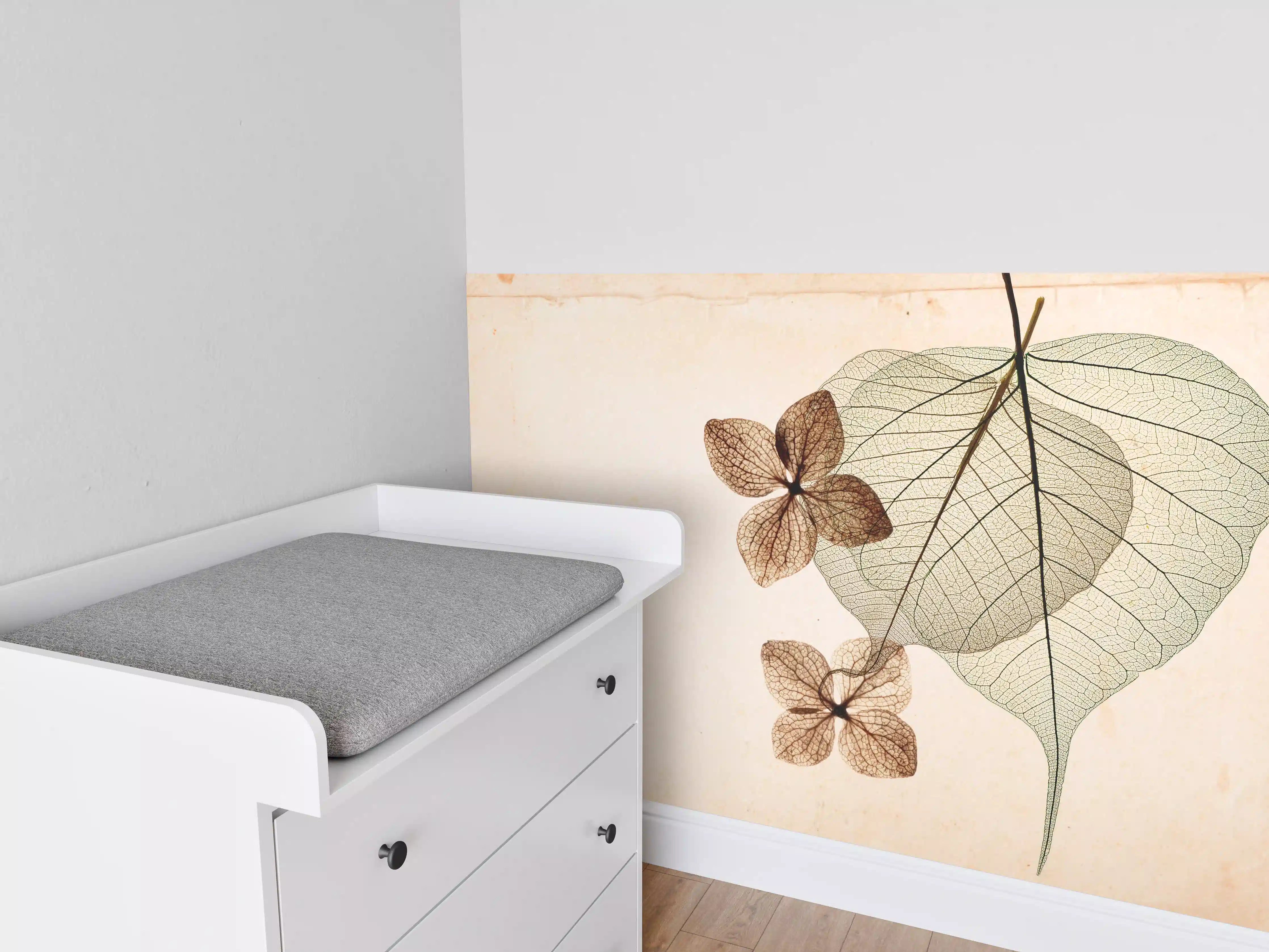 Babyzimmer Wandgestaltung - Feine Blattvenen Makrofotografie